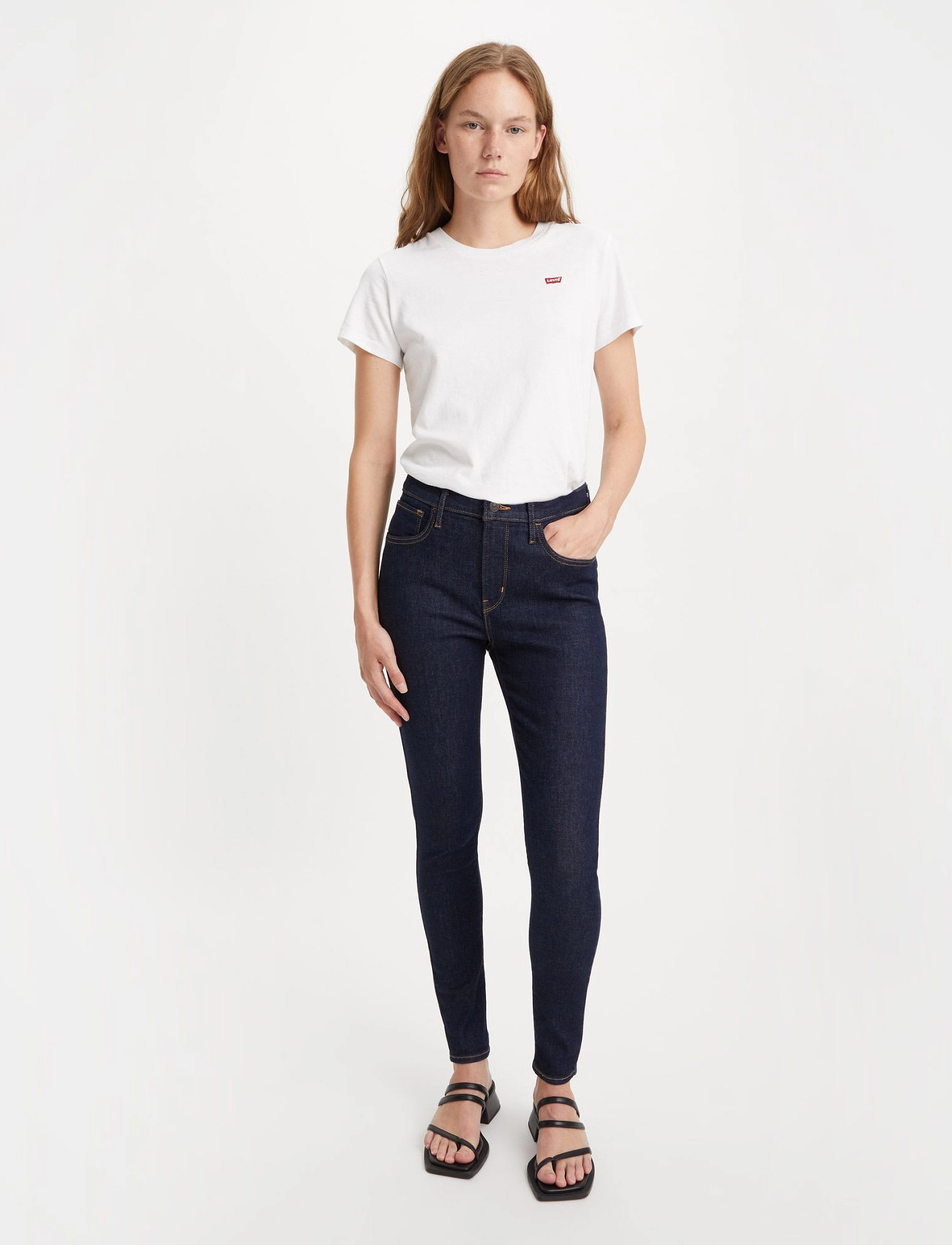 Levi's 720 Hirise Super Skinny Deep S, Kvinder, Højtaljede Super Skinny Jeans, Blå, Str: 24 x 30