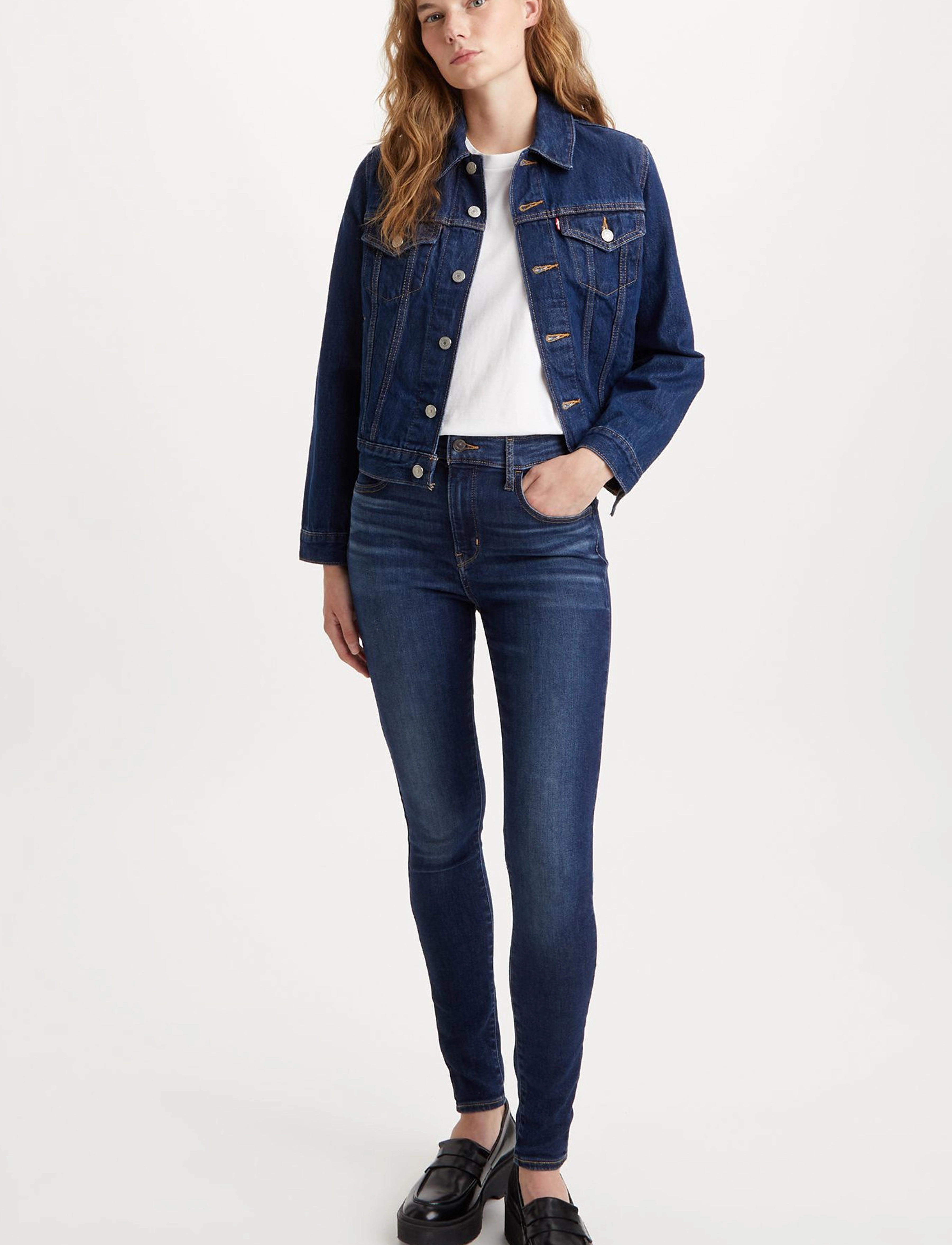 Levi's 720 Hirise Super Skinny Love S, Kvinder, Højtaljede Super Skinny Jeans, Blå, Str: 25 x 30