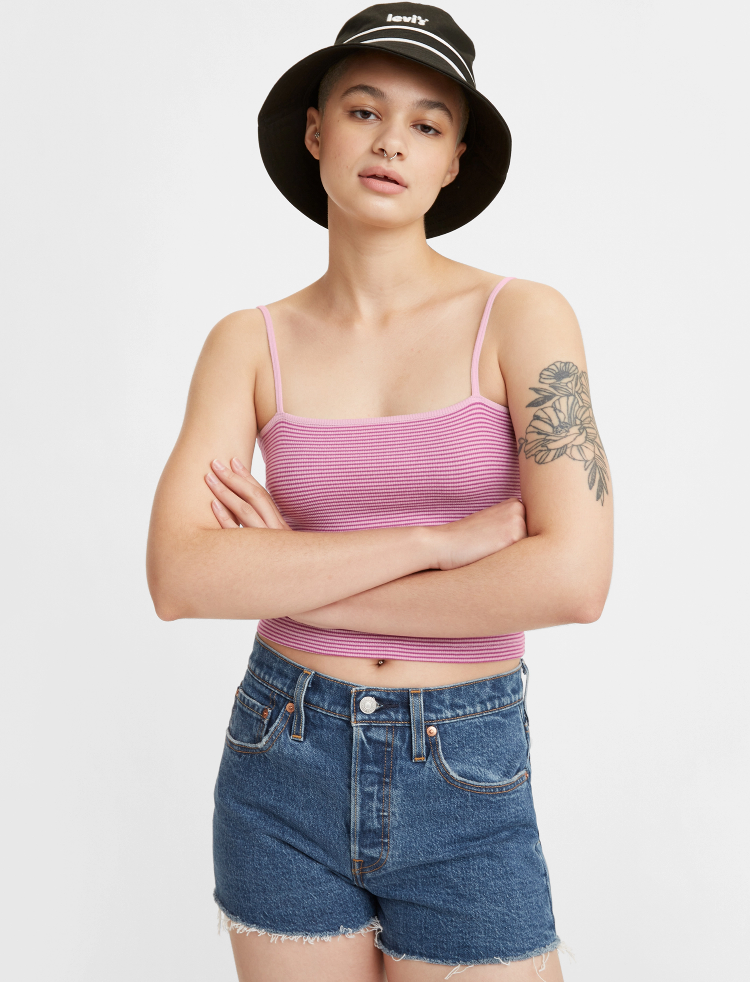 LEVI´S Women - 501 ORIGINAL SHORT SALSA HALFW - med indigo - flat finish - 5