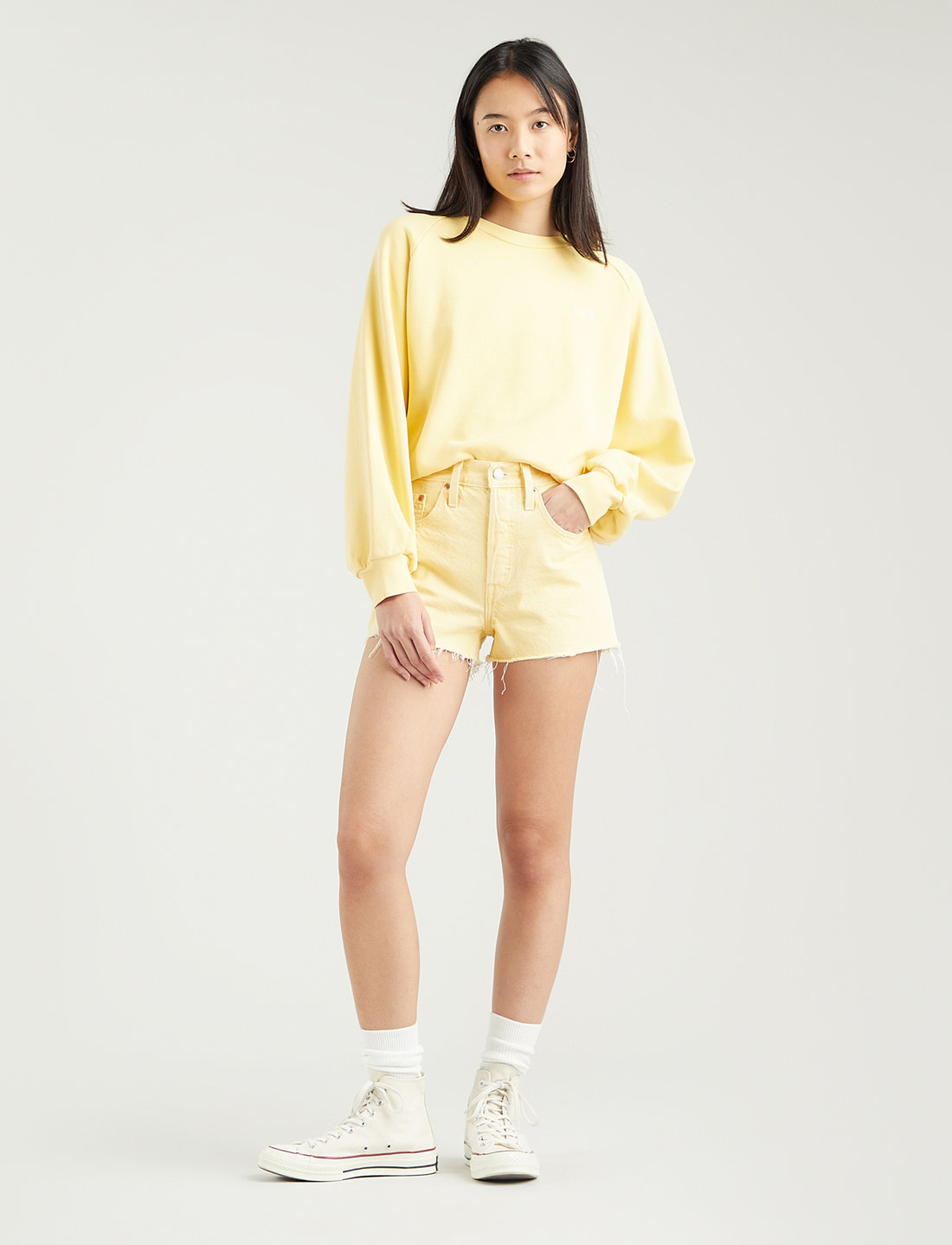 Yellow online levi shorts