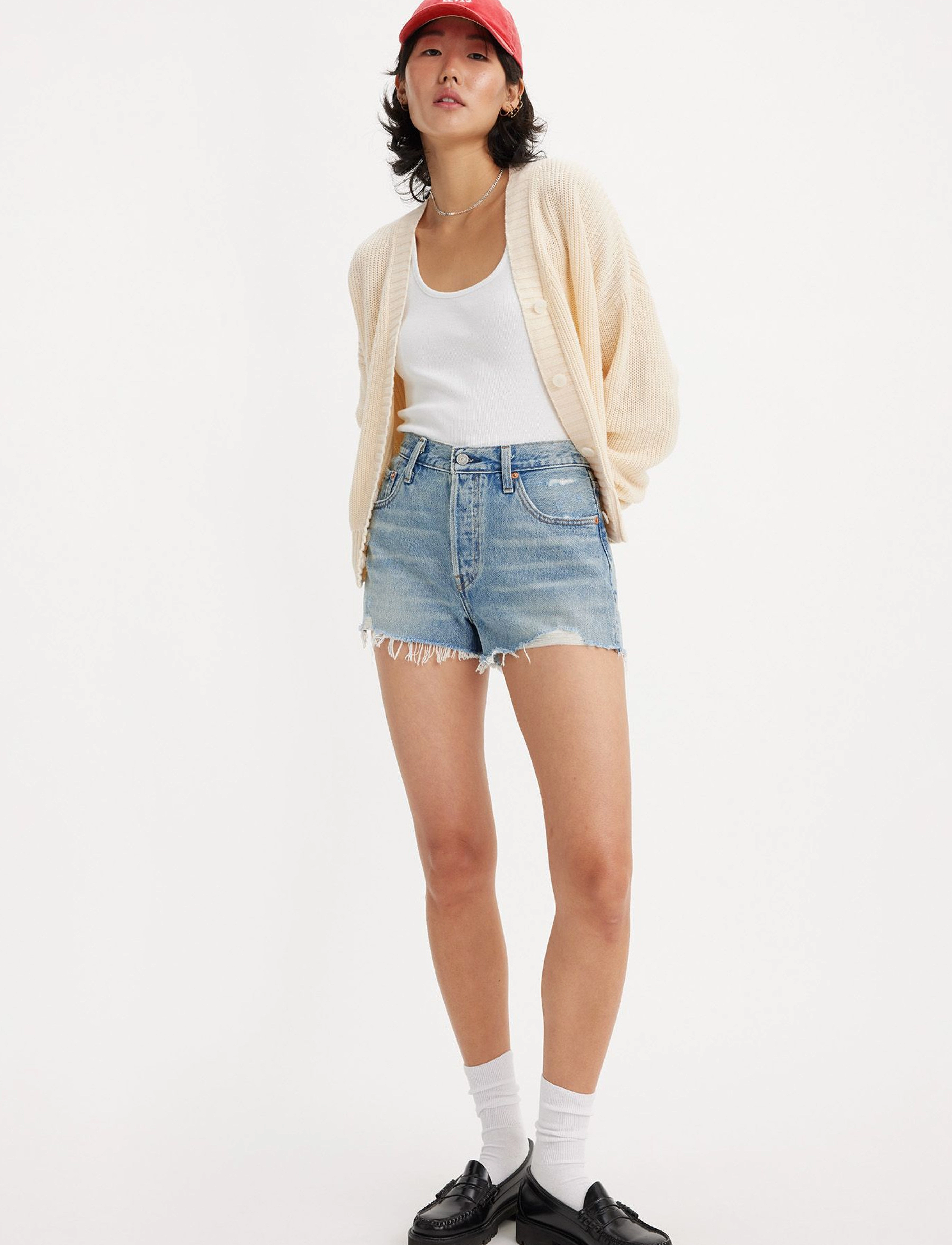 Levi's 501 Original Short Vague Finis, 28, Blue, Shorts > Denim Shorts, Dame