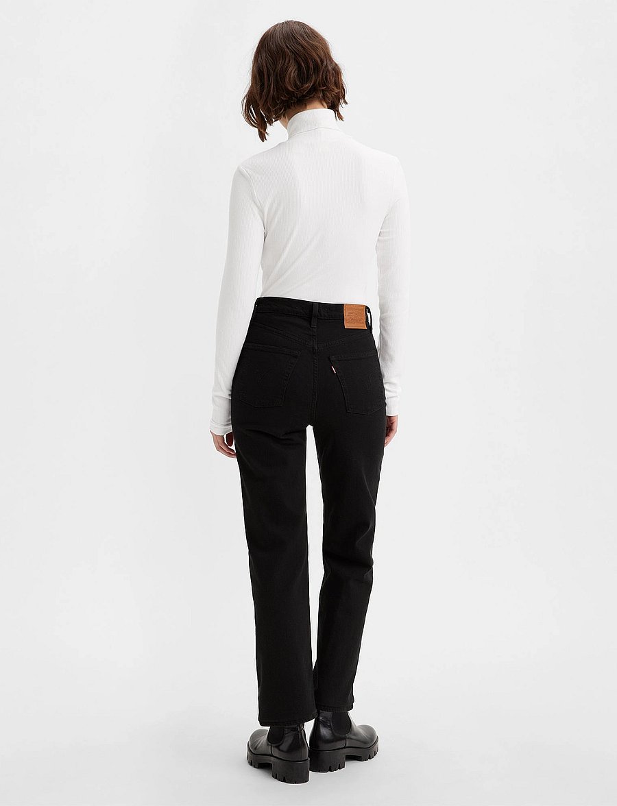 Levi's® - RIBCAGE STRAIGHT ANKLE BLACK S - straight jeans - blacks - 3