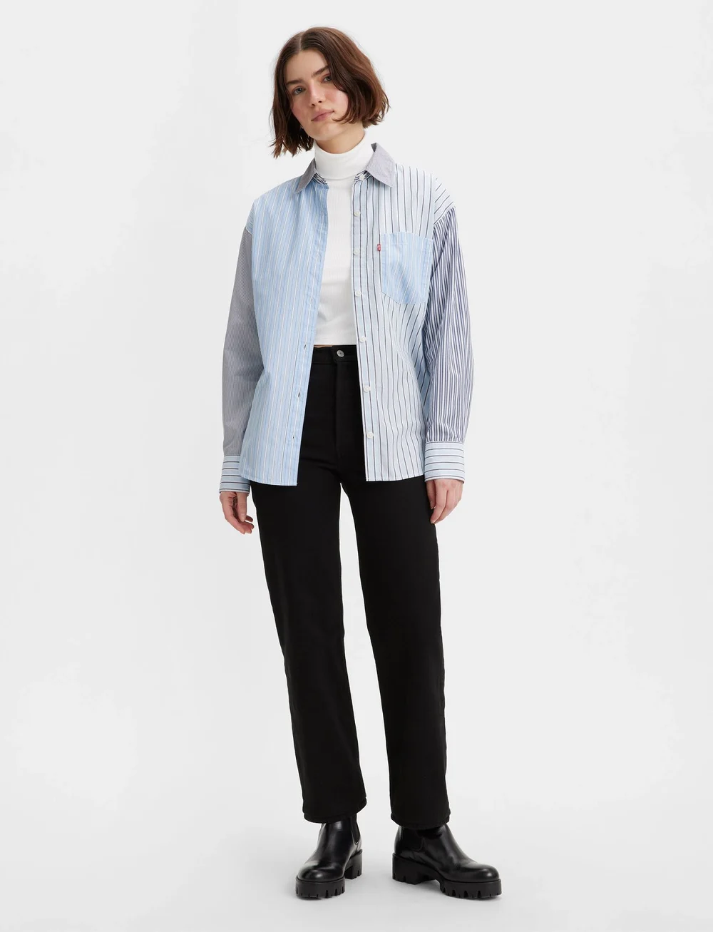 Levi's® - RIBCAGE STRAIGHT ANKLE BLACK S - raka jeans - blacks - 4