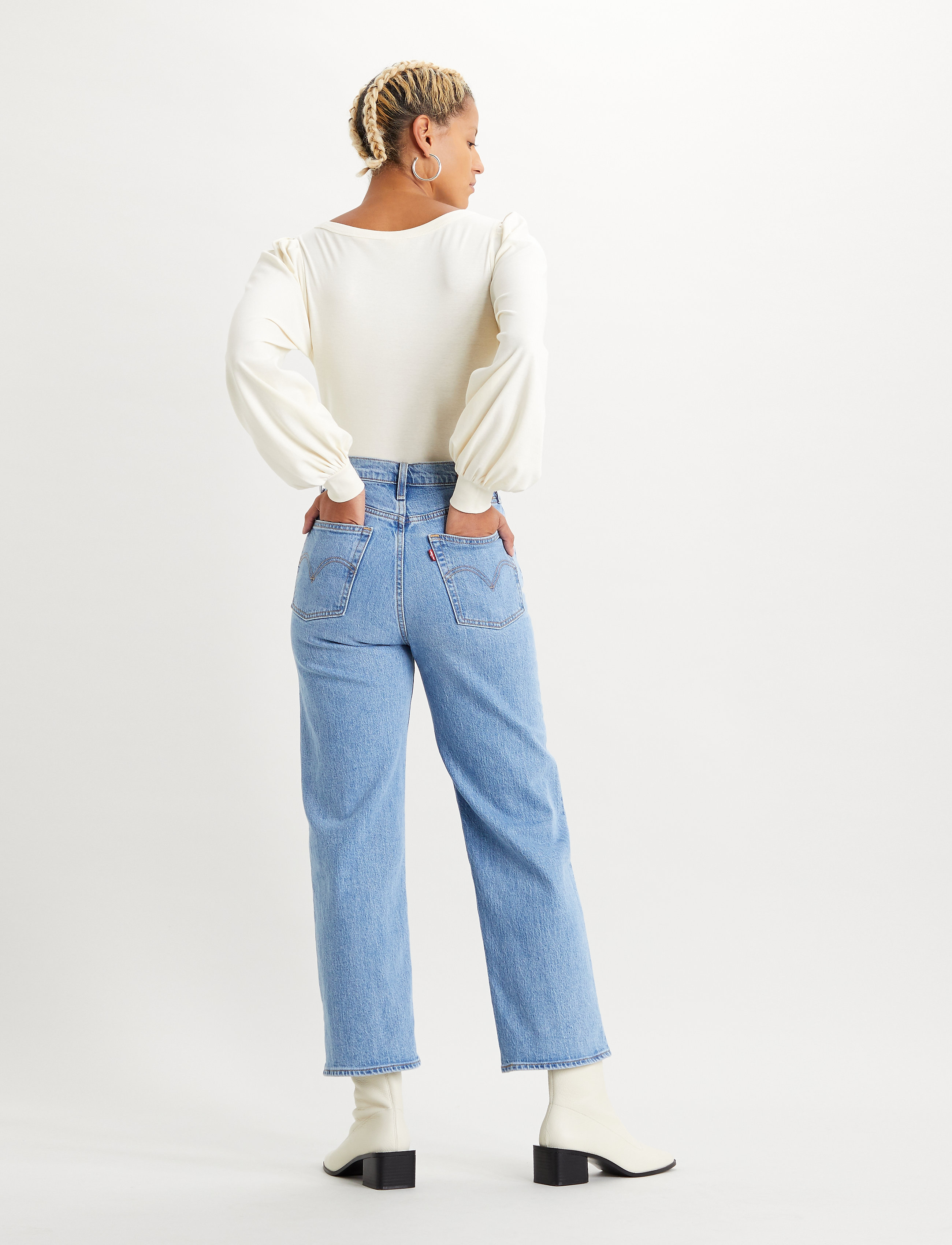 Levi's® - RIBCAGE STRAIGHT ANKLE SAMBA T - light indigo - worn in - 3