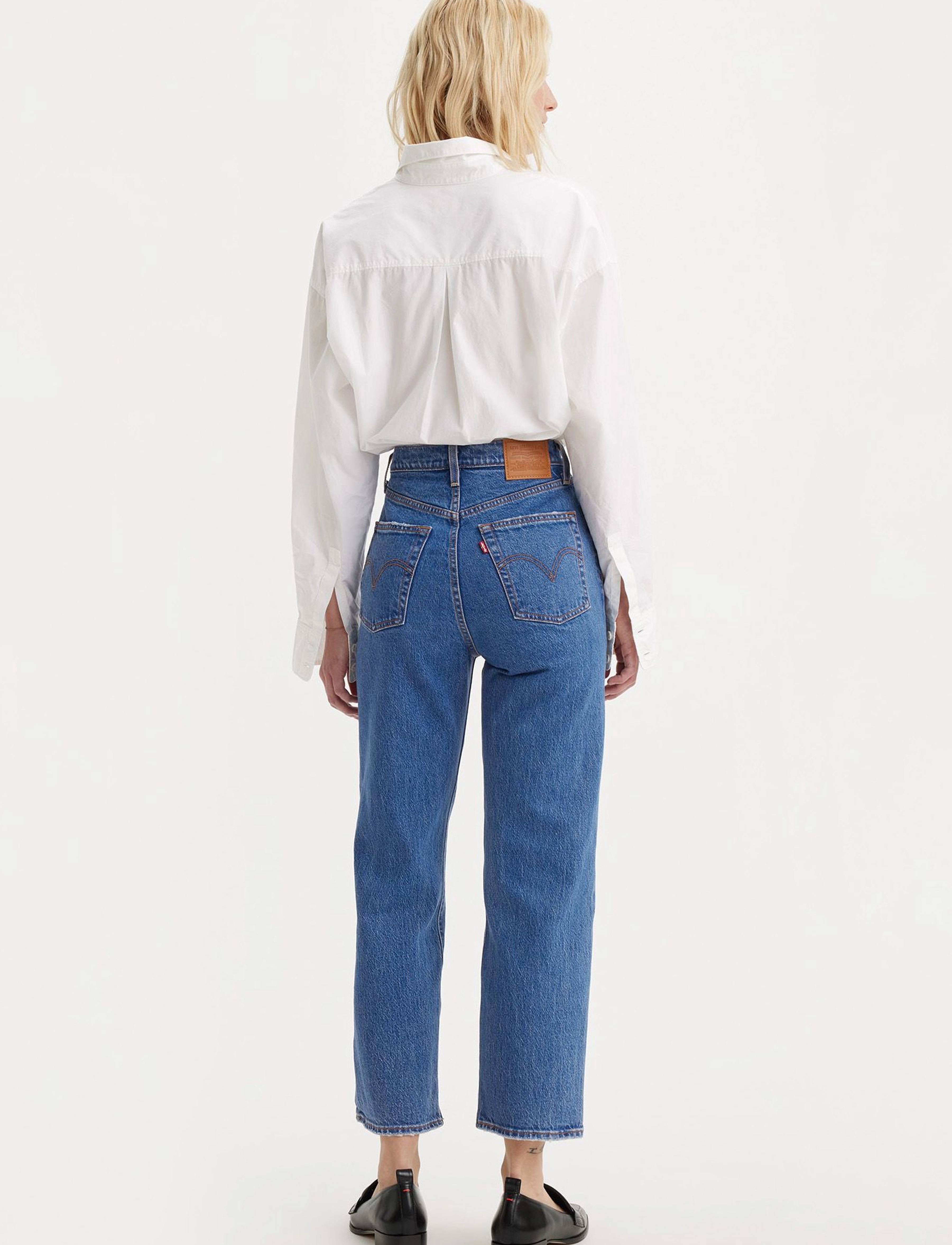Levi's® - RIBCAGE STRAIGHT ANKLE JAZZ PO - beinar gallabuxur - med indigo - worn in - 4