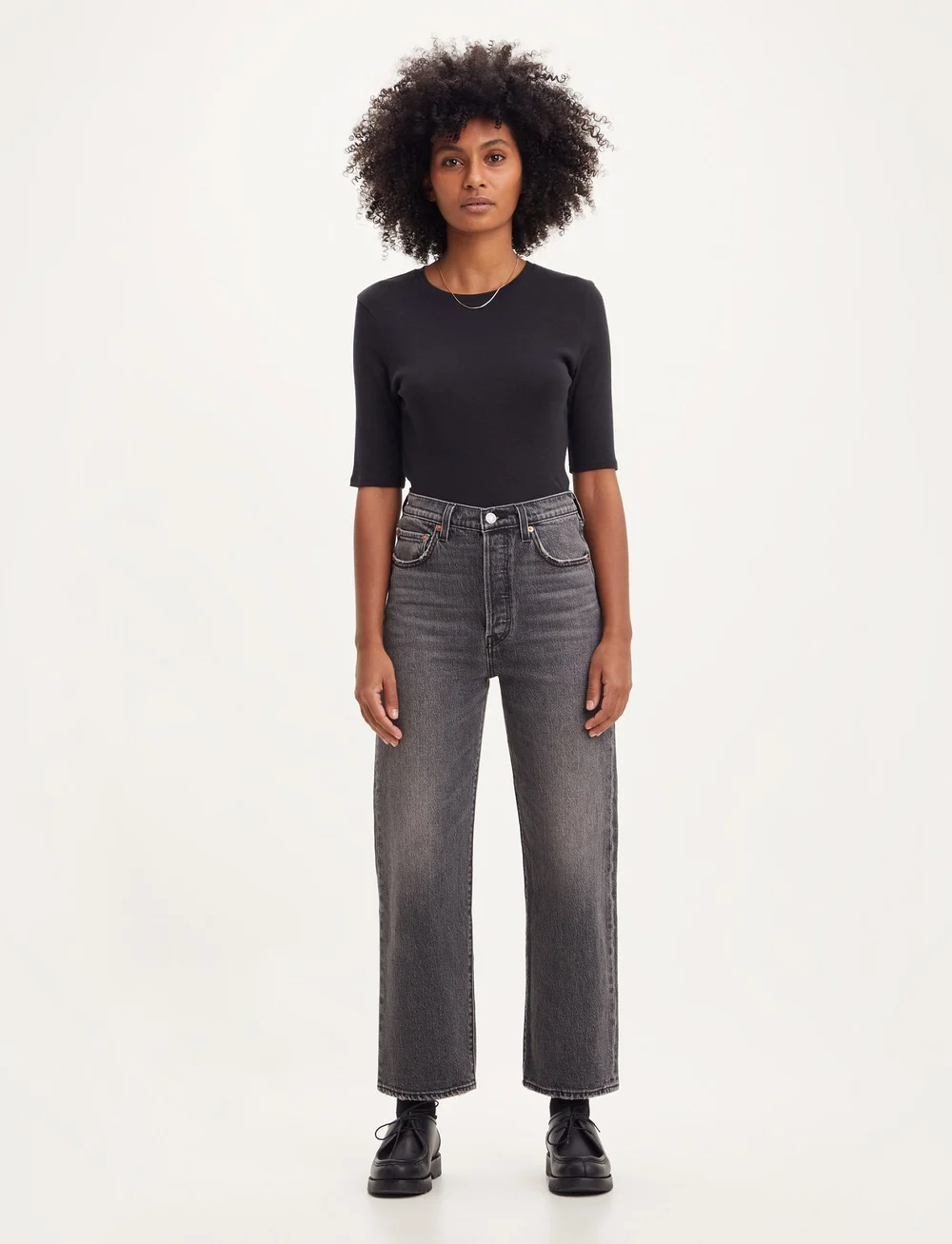 Levi's® - RIBCAGE STRAIGHT ANKLE Z1599 B - jeans droites - blacks - 0