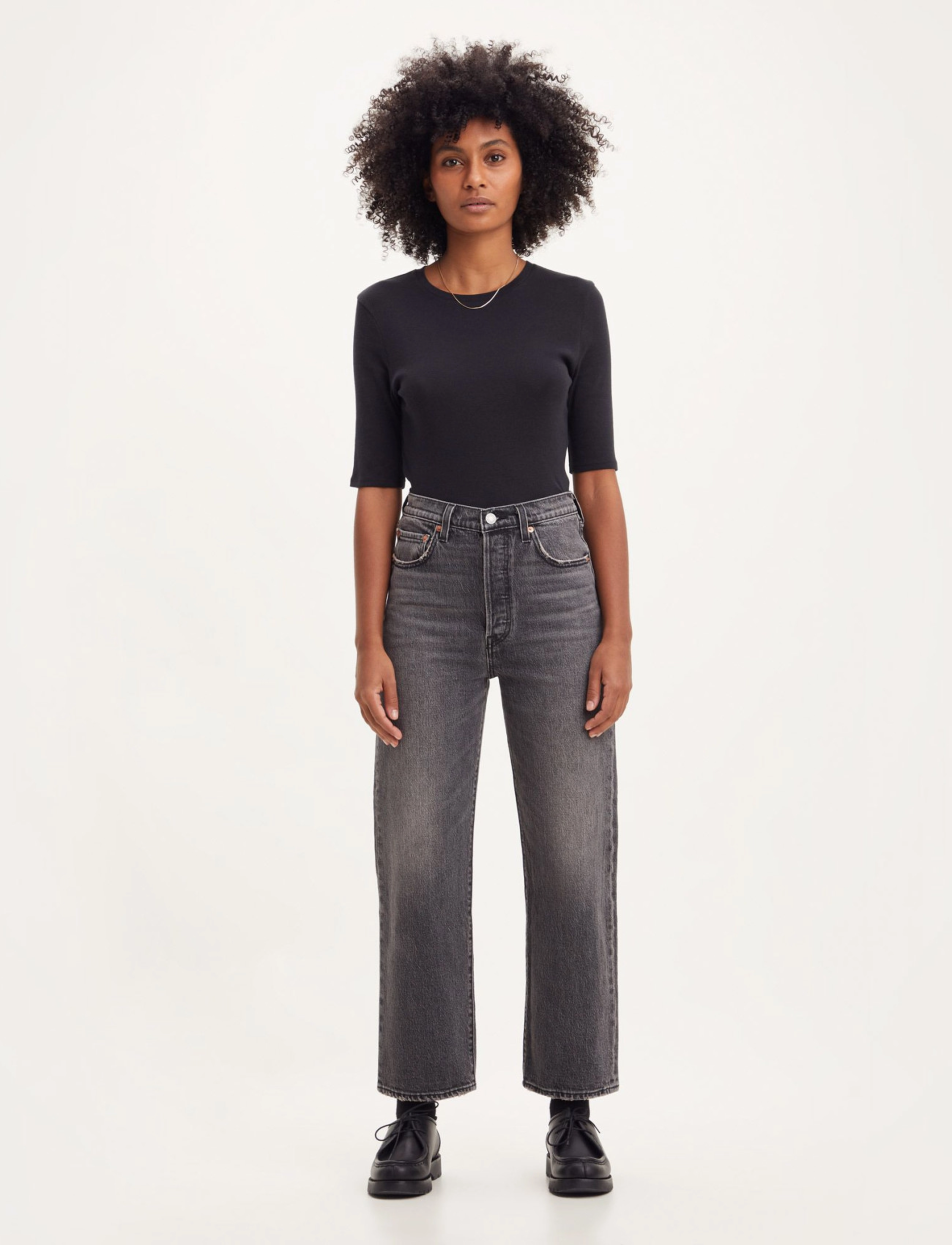 Levi's® RIBCAGE STRAIGHT ANKLE BLACKS - Jeans - BLACKS / black