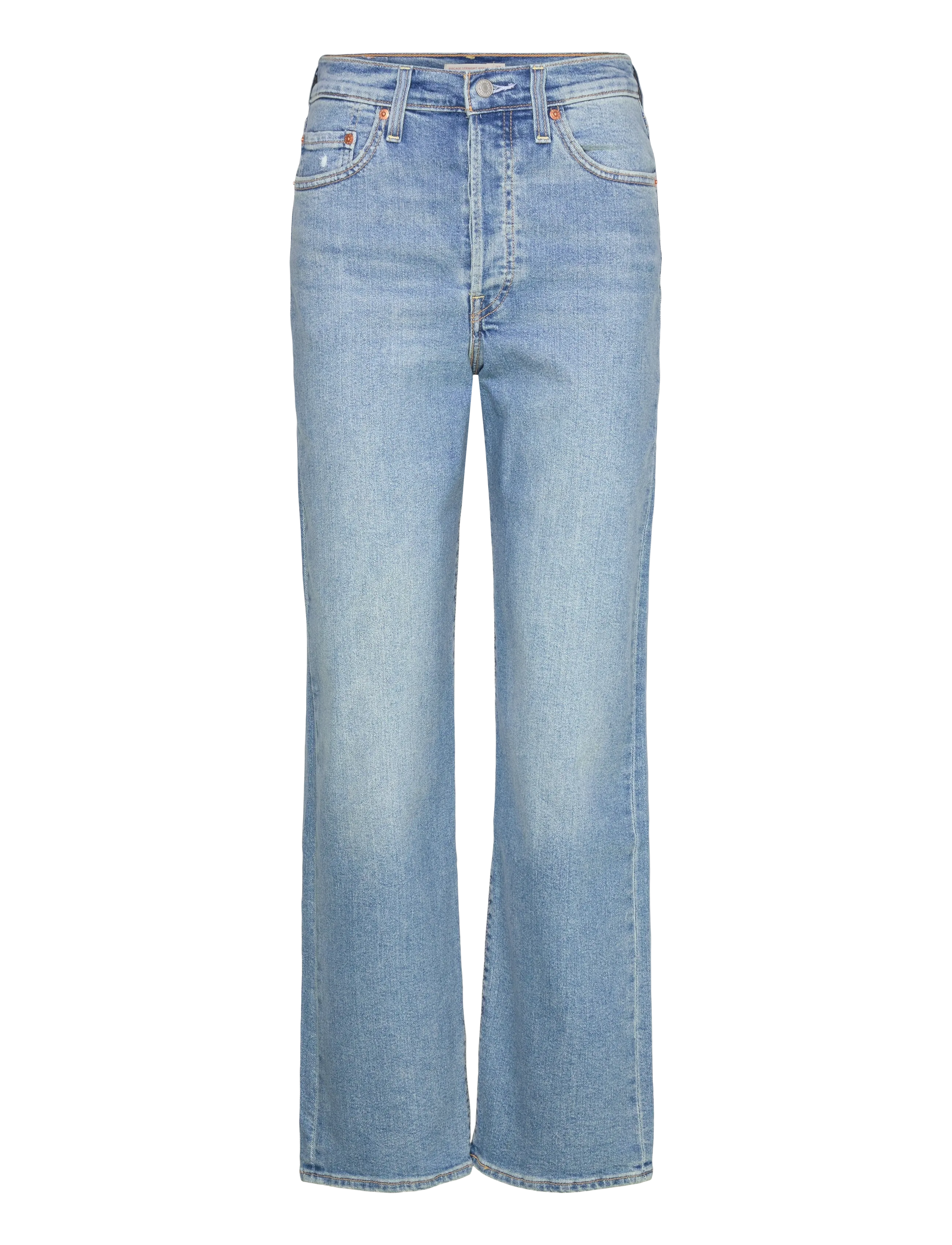 RIBCAGE STRAIGHT ANKLE CENTER - MED INDIGO - WORN IN