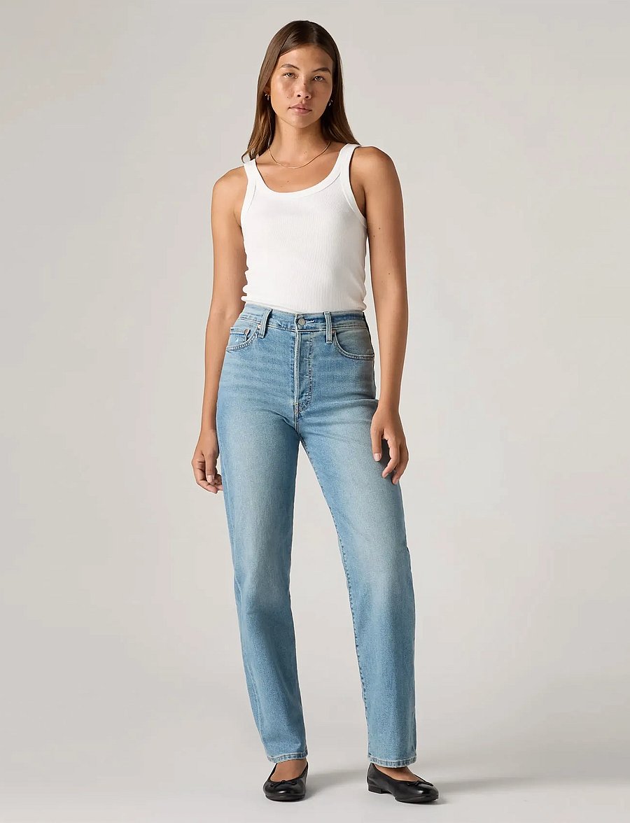 Levi's® - RIBCAGE STRAIGHT ANKLE CENTER - gerade jeans - med indigo - worn in - 0