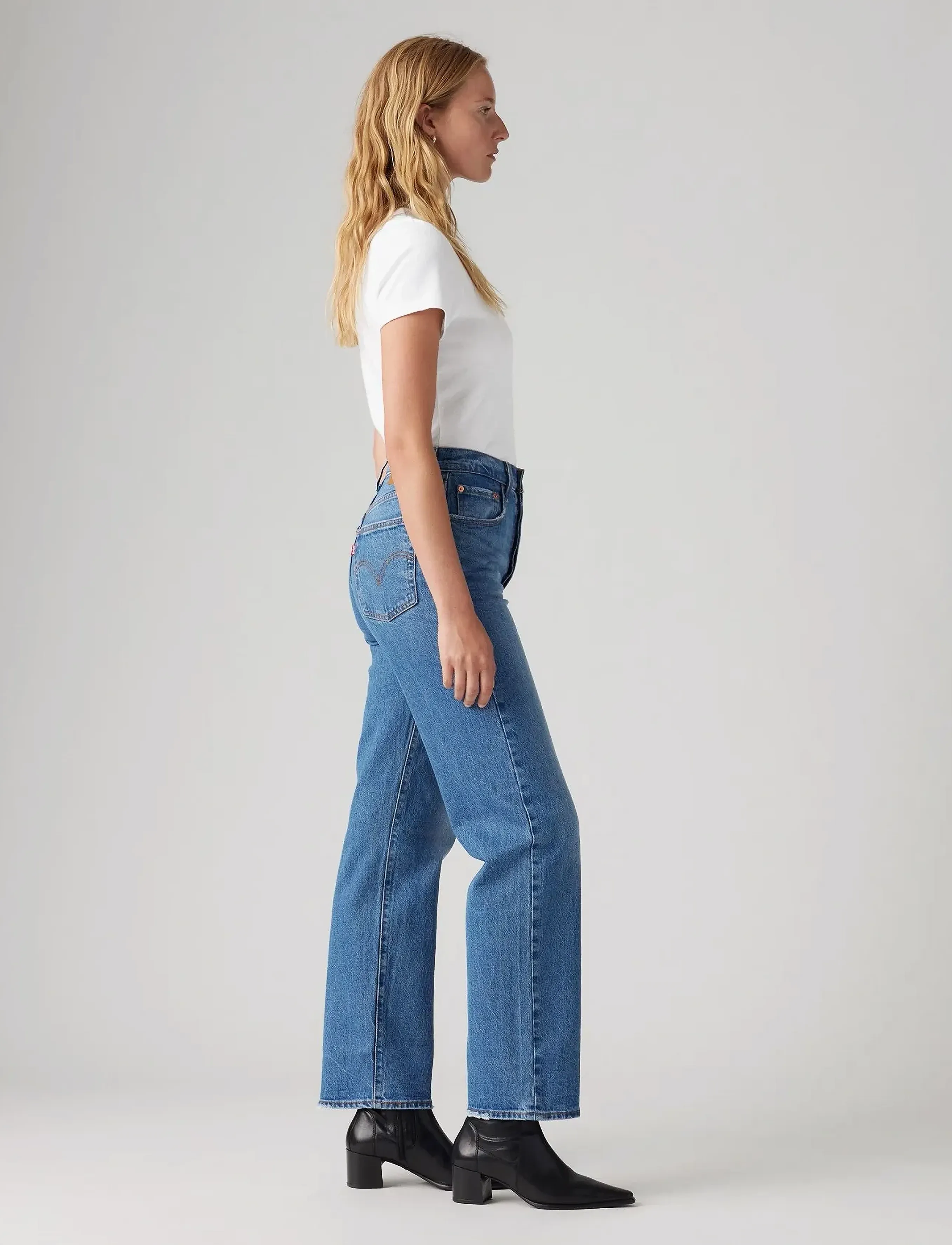 Levi's® - RIBCAGE STRAIGHT ANKLE DANCE A - straight jeans - med indigo - worn in - 3