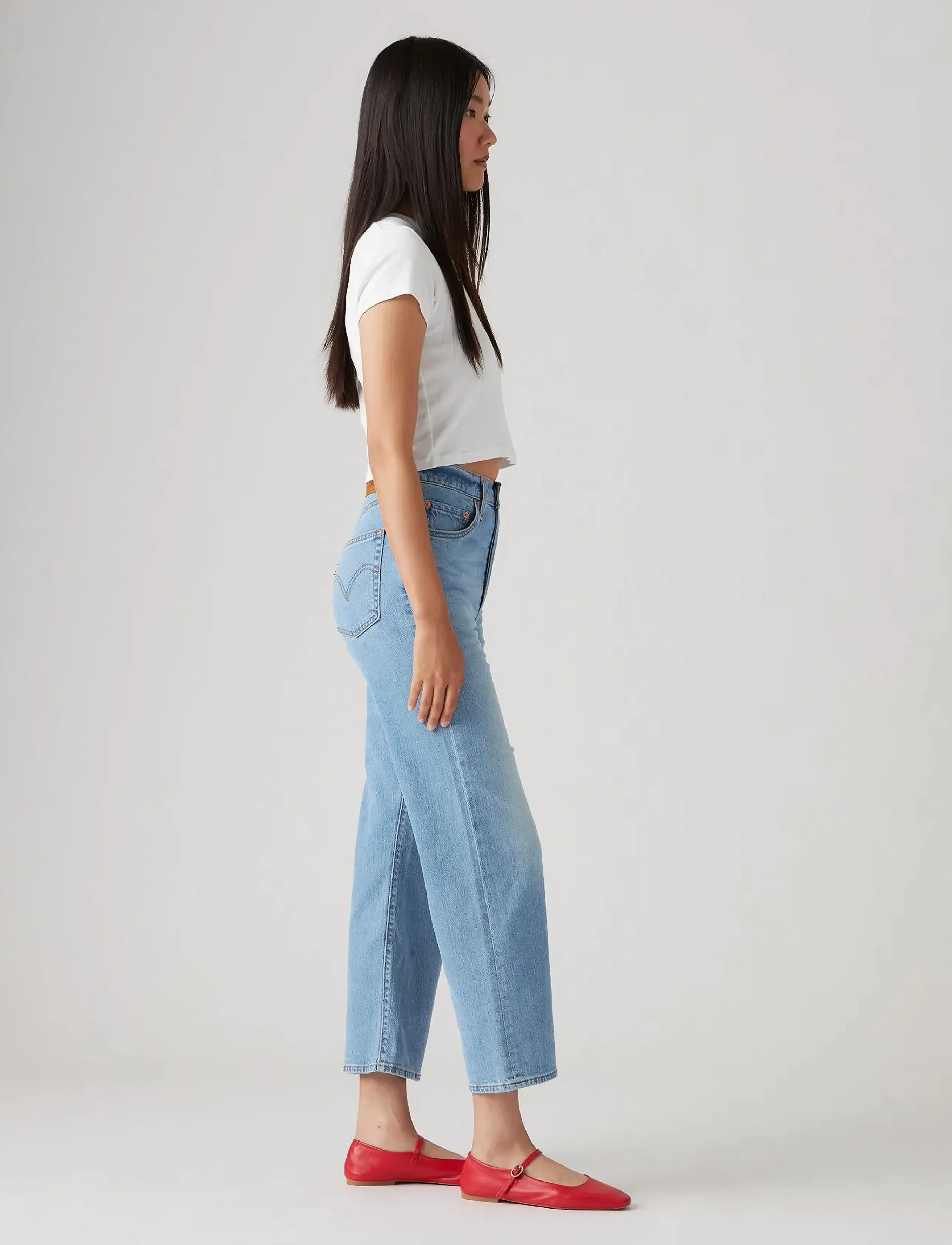 Levi's® - RIBCAGE STRAIGHT ANKLE COOL WI - beinar gallabuxur - med indigo - worn in - 3