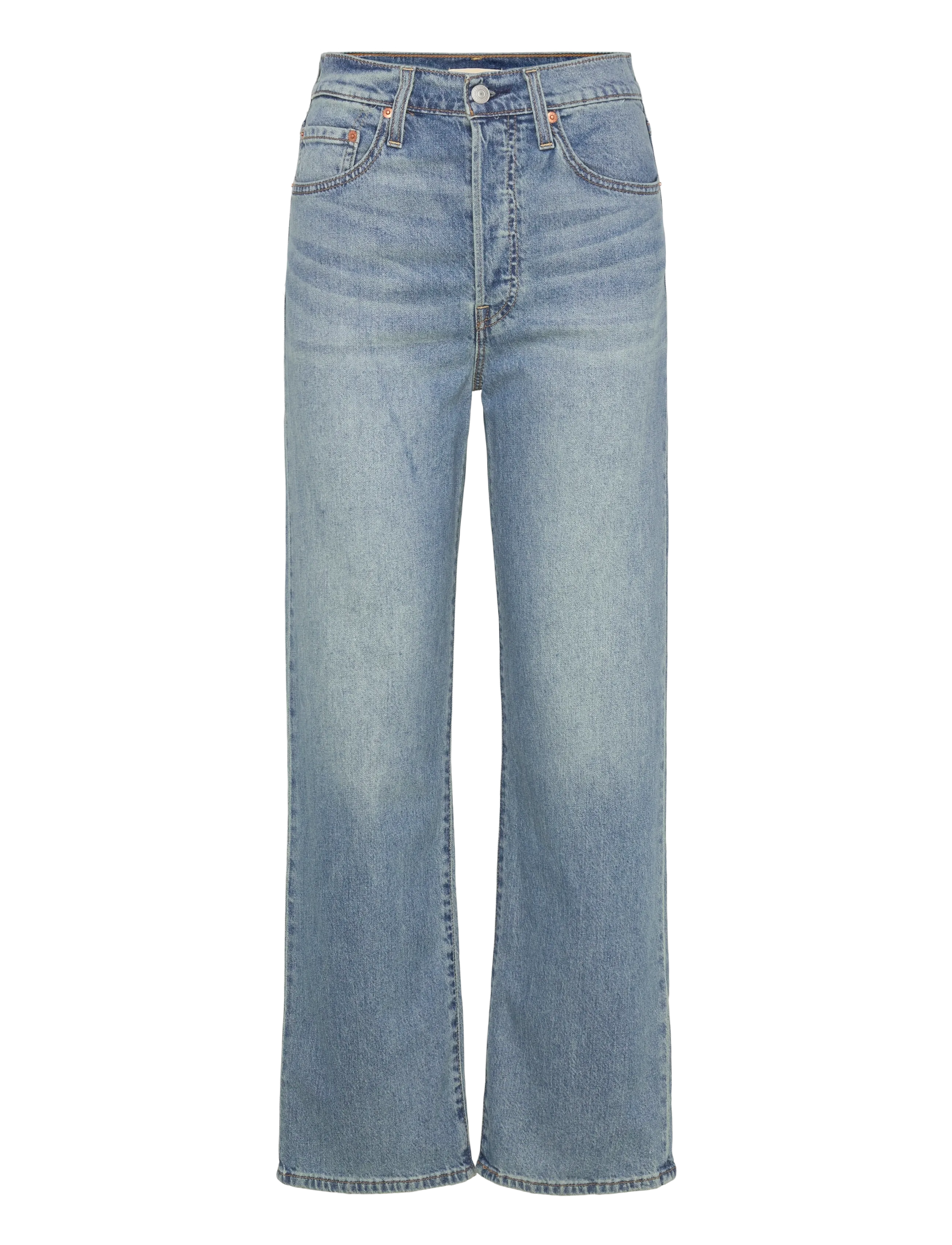 RIBCAGE STRAIGHT ANKLE COOL IN - MED INDIGO - WORN IN