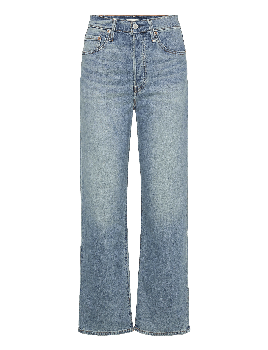 Levi's® - RIBCAGE STRAIGHT ANKLE COOL IN - pantalons larges - med indigo - worn in - 1