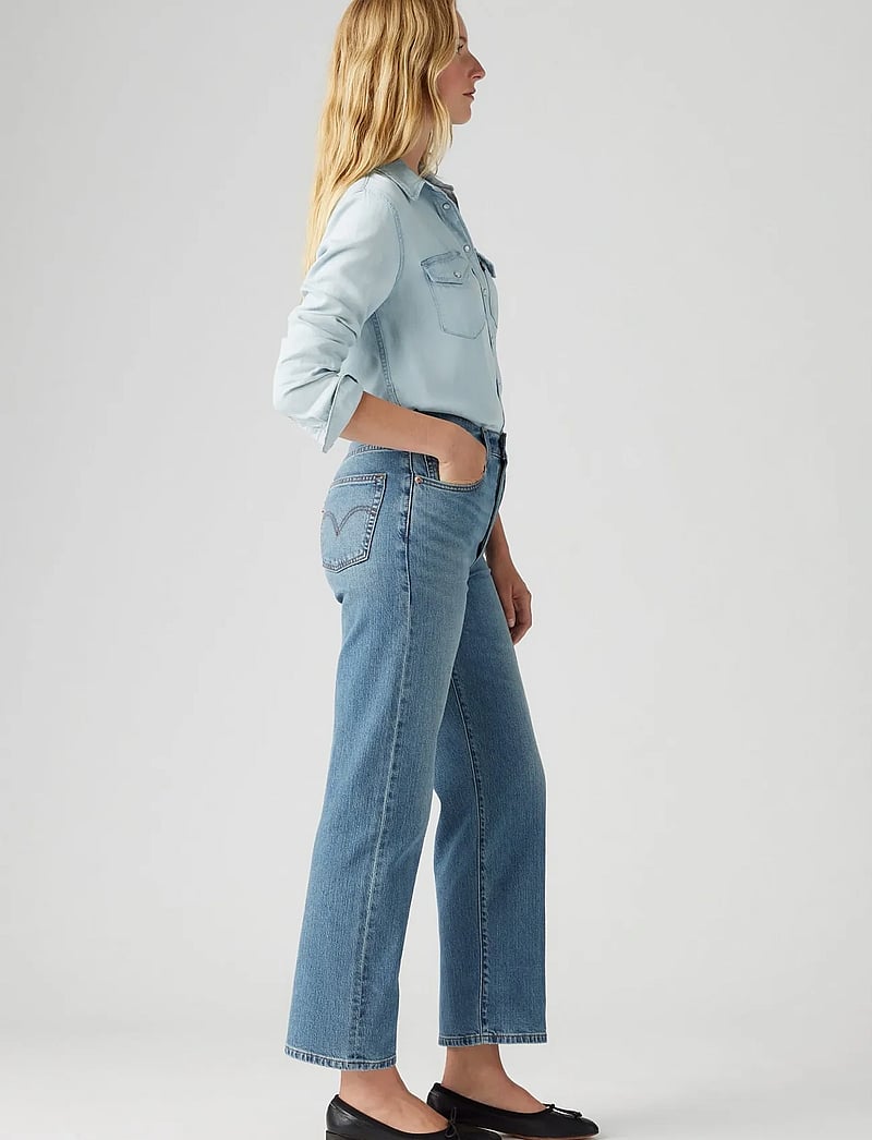 Levi's® - RIBCAGE STRAIGHT ANKLE COOL IN - hosen mit weitem bein - med indigo - worn in - 3