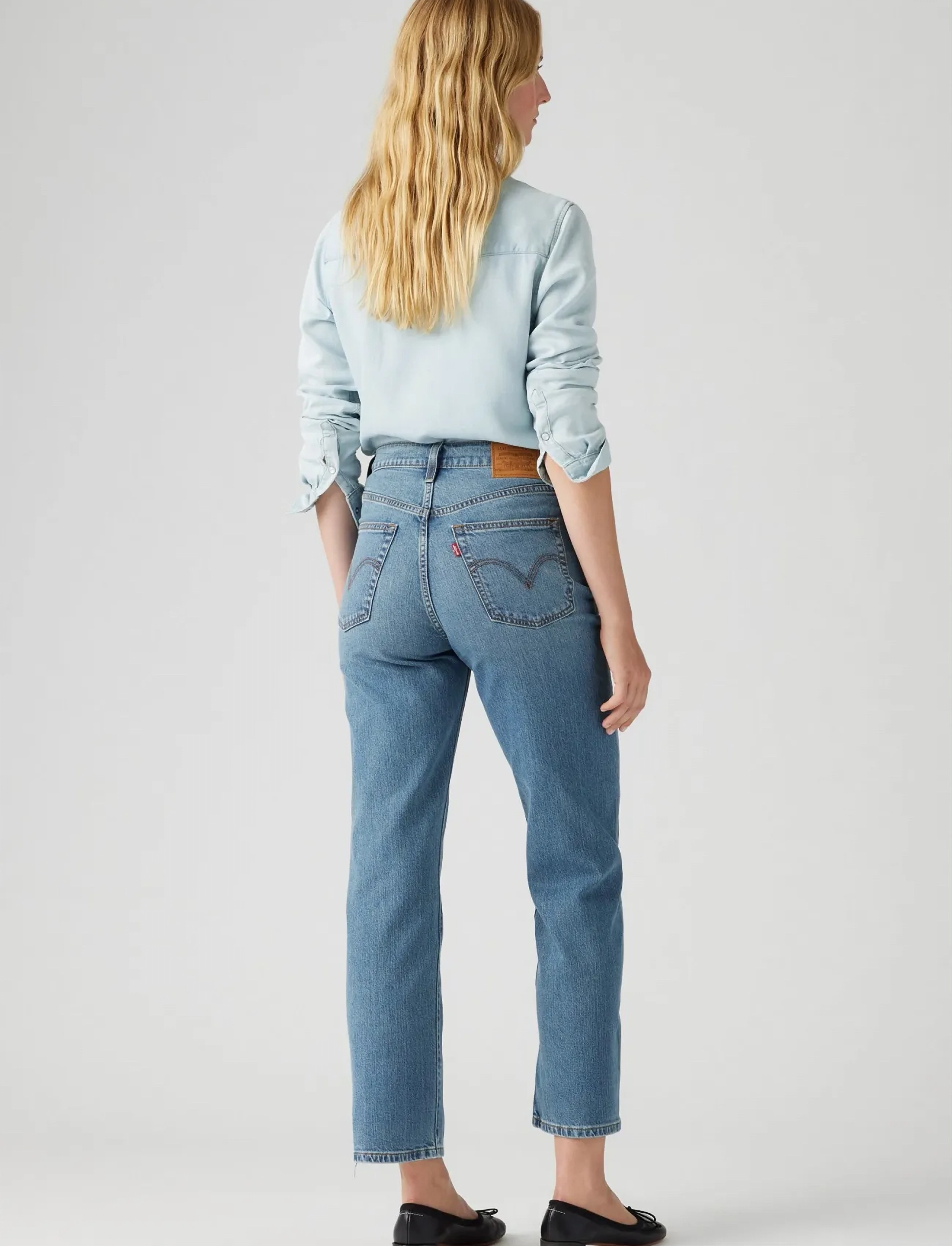 Levi's® - RIBCAGE STRAIGHT ANKLE COOL IN - wide leg jeans - med indigo - worn in - 5