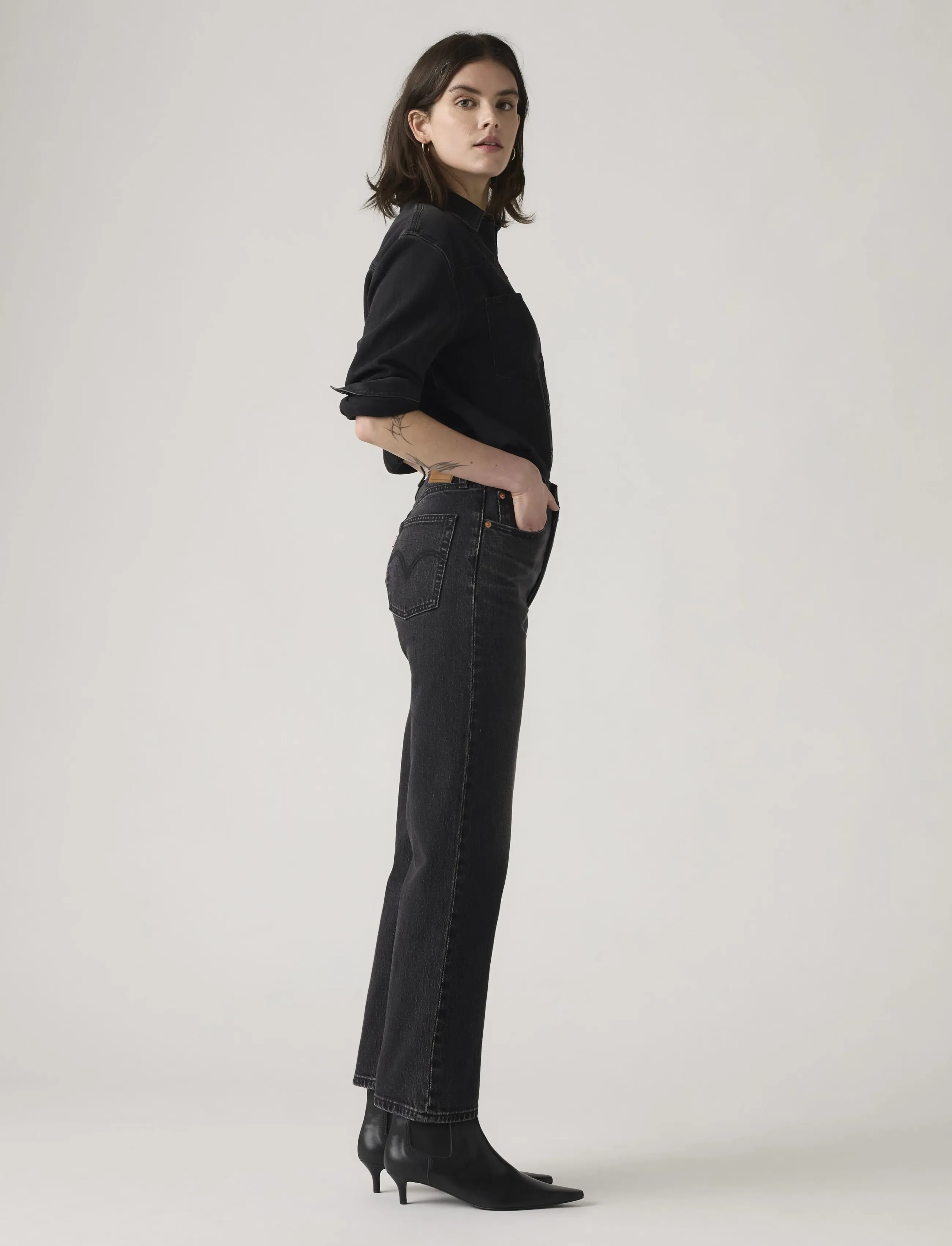 Levi's® - RIBCAGE STRAIGHT ANKLE LOOM AB - straight jeans - med indigo - worn in - 3