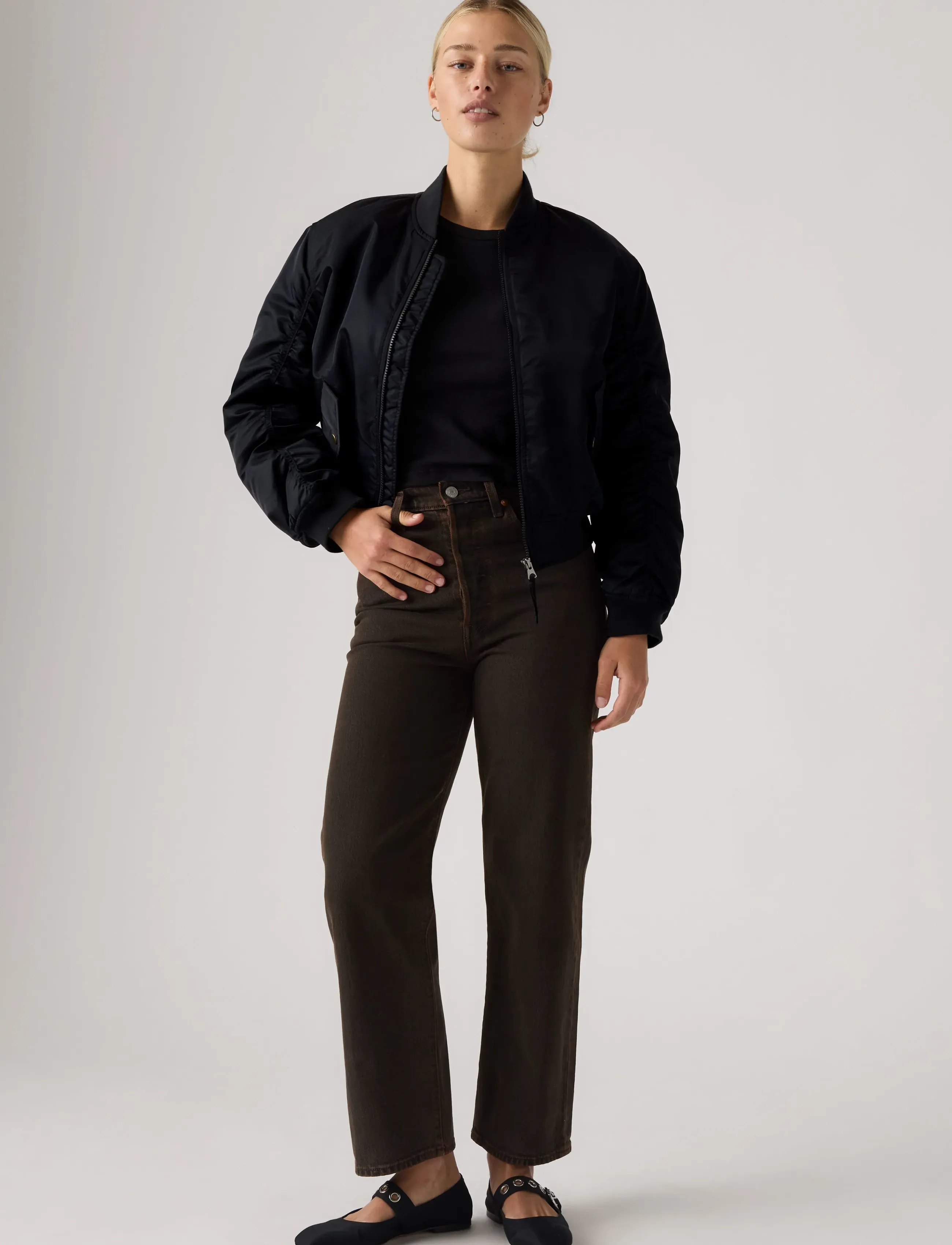 Levi's® RIBCAGE STRAIGHT ANKLE OVER A - Jeans - BROWNS / brown