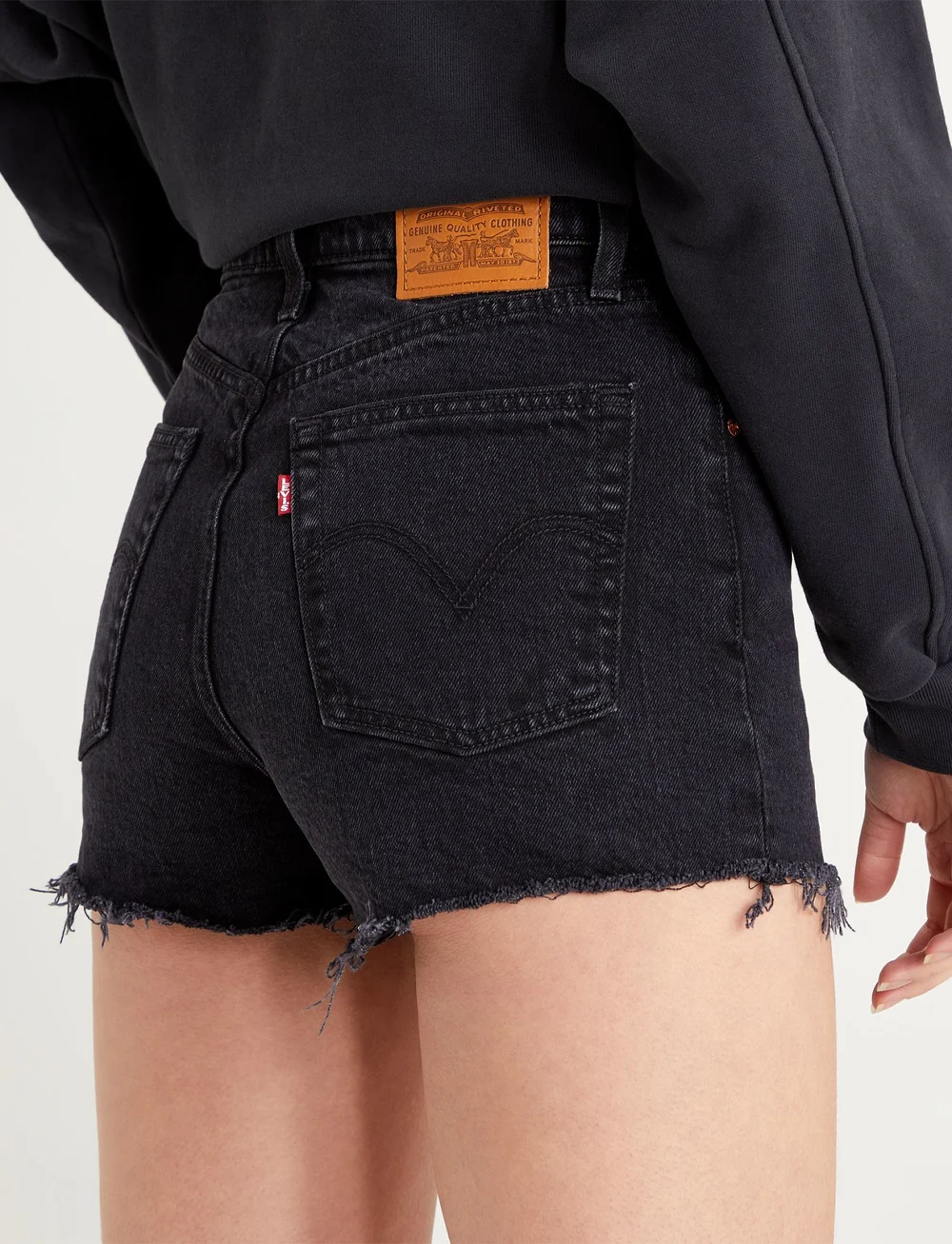 Levi's® - RIBCAGE SHORT BLACK LAKE - korte jeansbroeken - blacks - 5