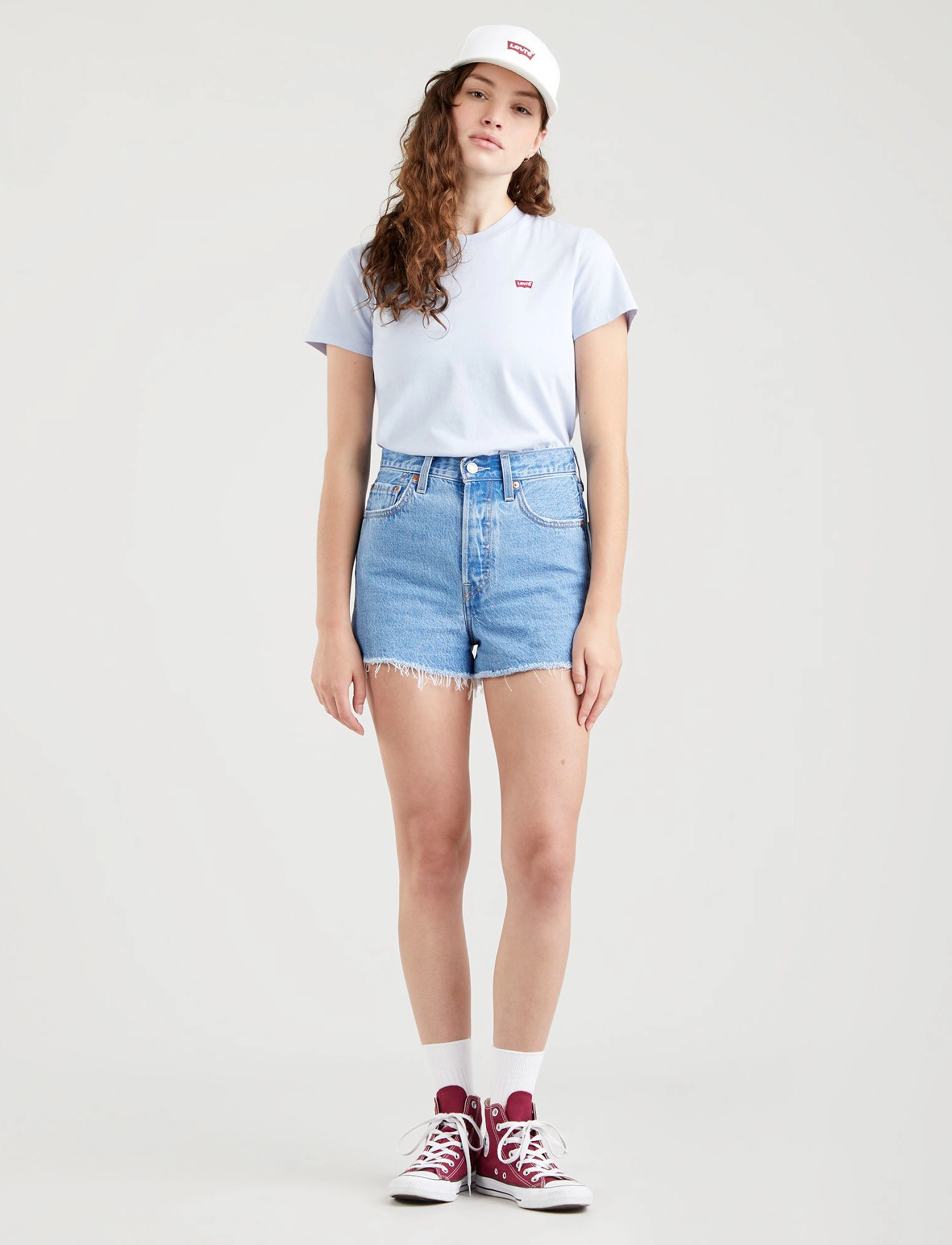 Levi's Ribcage Short Bernal Mid Stone, 26, Blue, Shorts > Denim Shorts, Dame