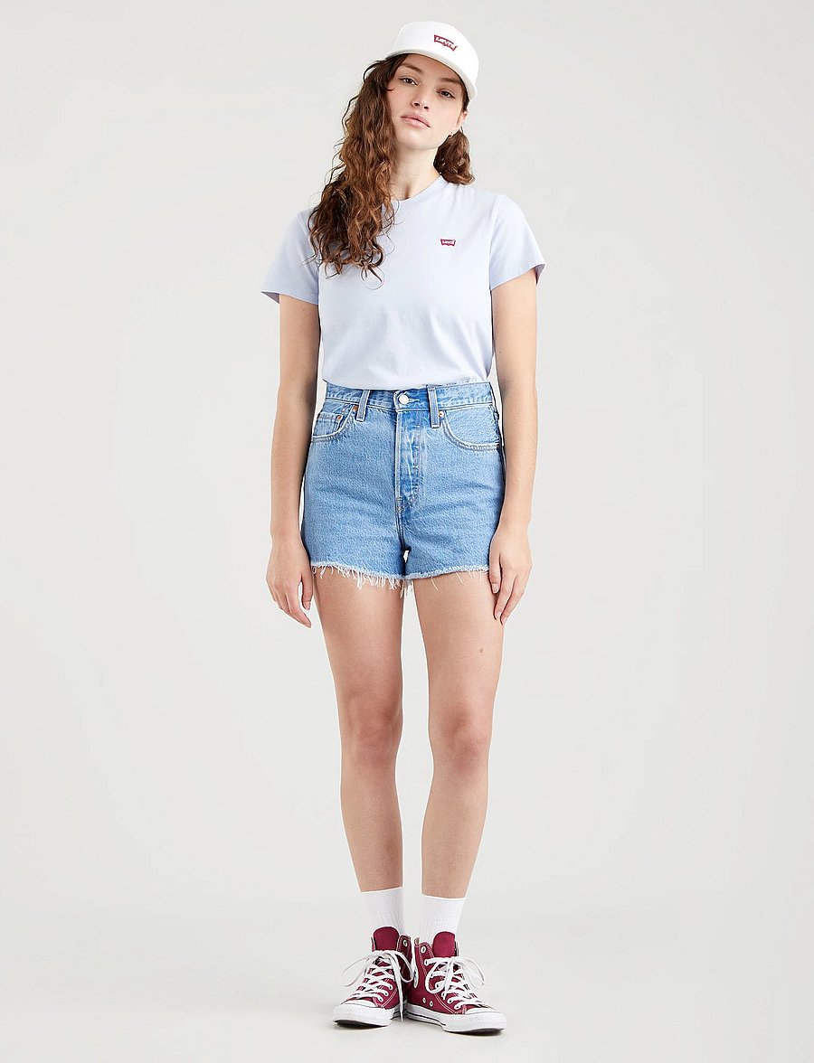 Levi's® - RIBCAGE SHORT BERNAL MID STONE - light indigo - flat finis - 2