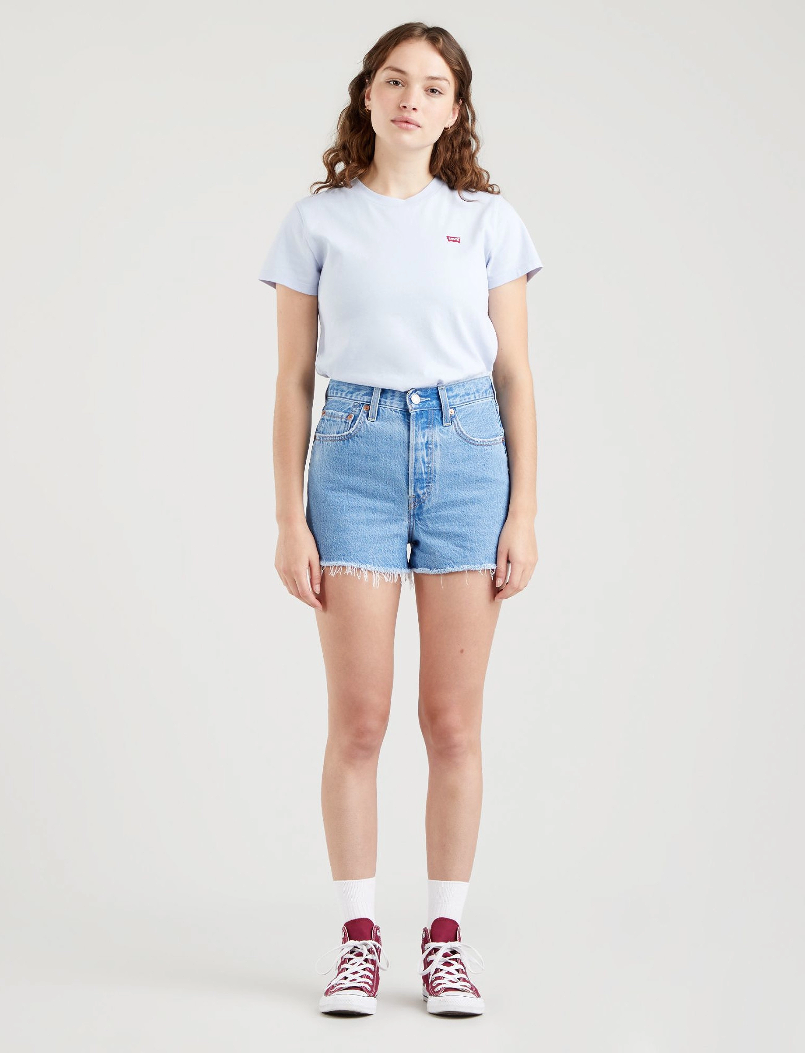 LEVI´S Women - RIBCAGE SHORT BERNAL MID STONE - light indigo - flat finis - 4