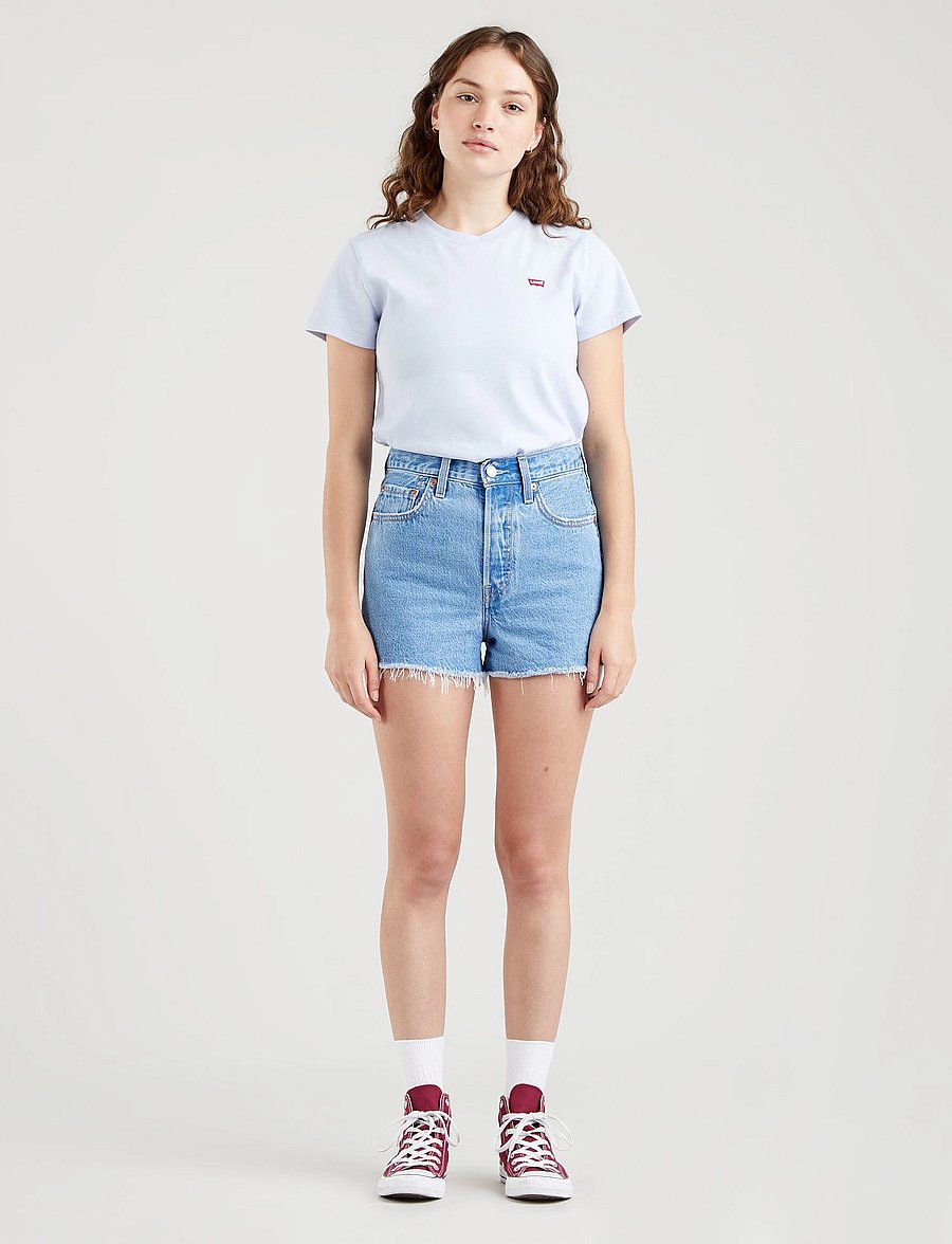 Levi's® - RIBCAGE SHORT BERNAL MID STONE - light indigo - flat finis - 4