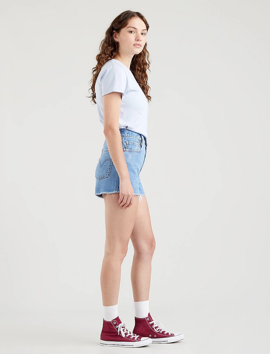 Levi's® - RIBCAGE SHORT BERNAL MID STONE - light indigo - flat finis - 5
