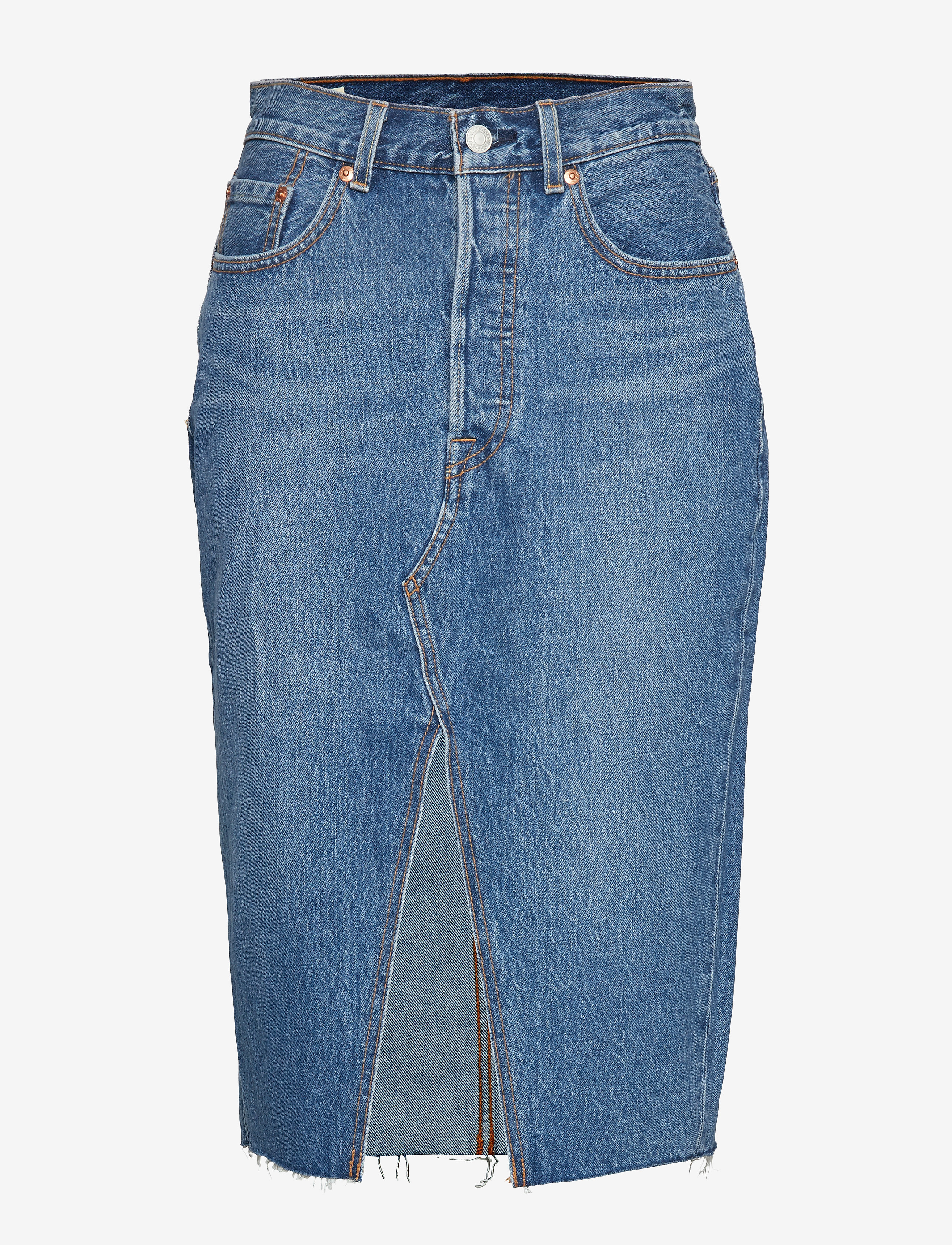 LEVI´S Women - DECONSTRUCTED MIDI SKIRT VAST - med indigo - worn in - 0