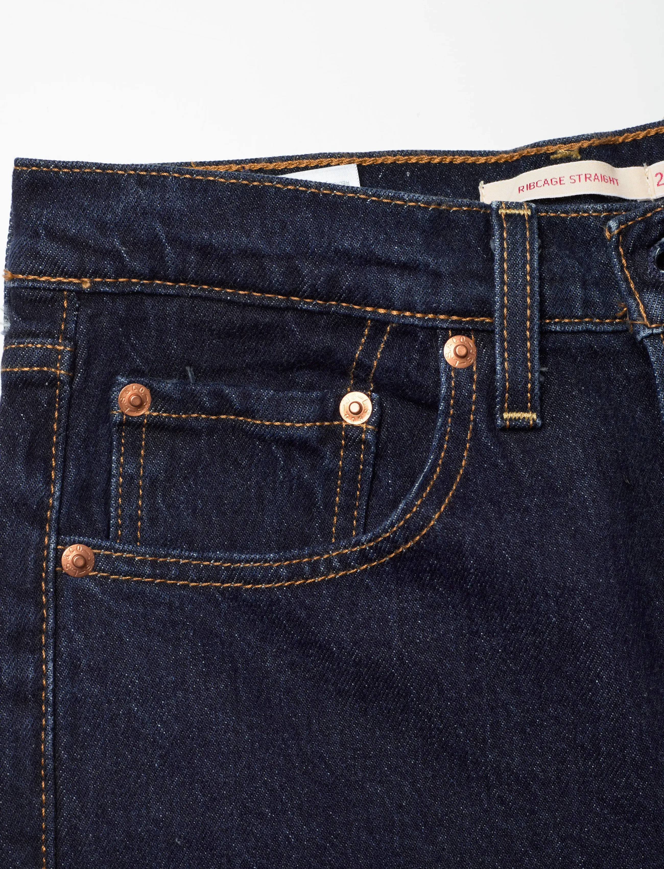 Levi's® - RIBCAGE FULL LENGTH SMALL COUR - sirge säärega teksad - dark indigo - flat finish - 5