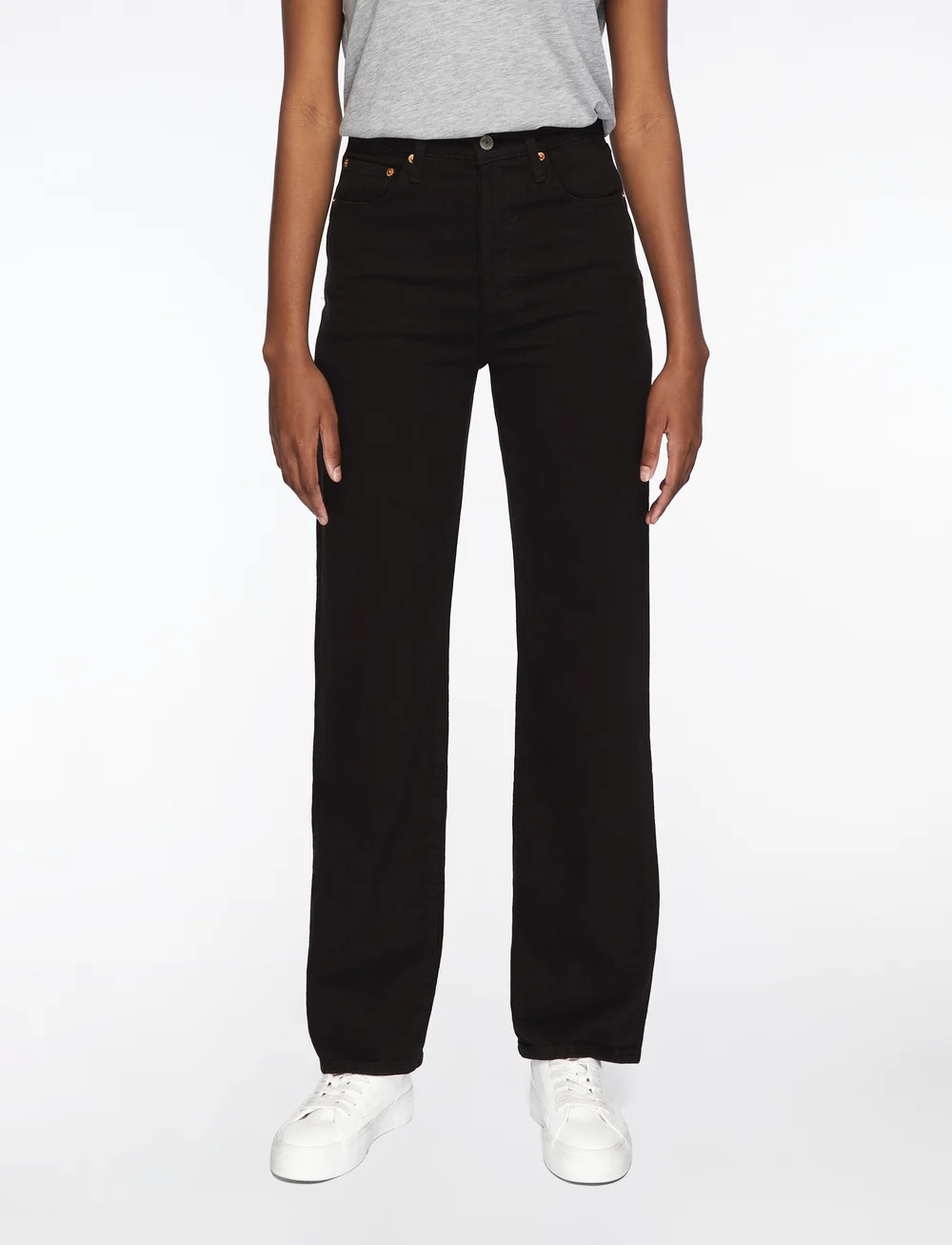 Levi's® - RIBCAGE FULL LENGTH BLACK SPRO - sirge säärega teksad - blacks - 0