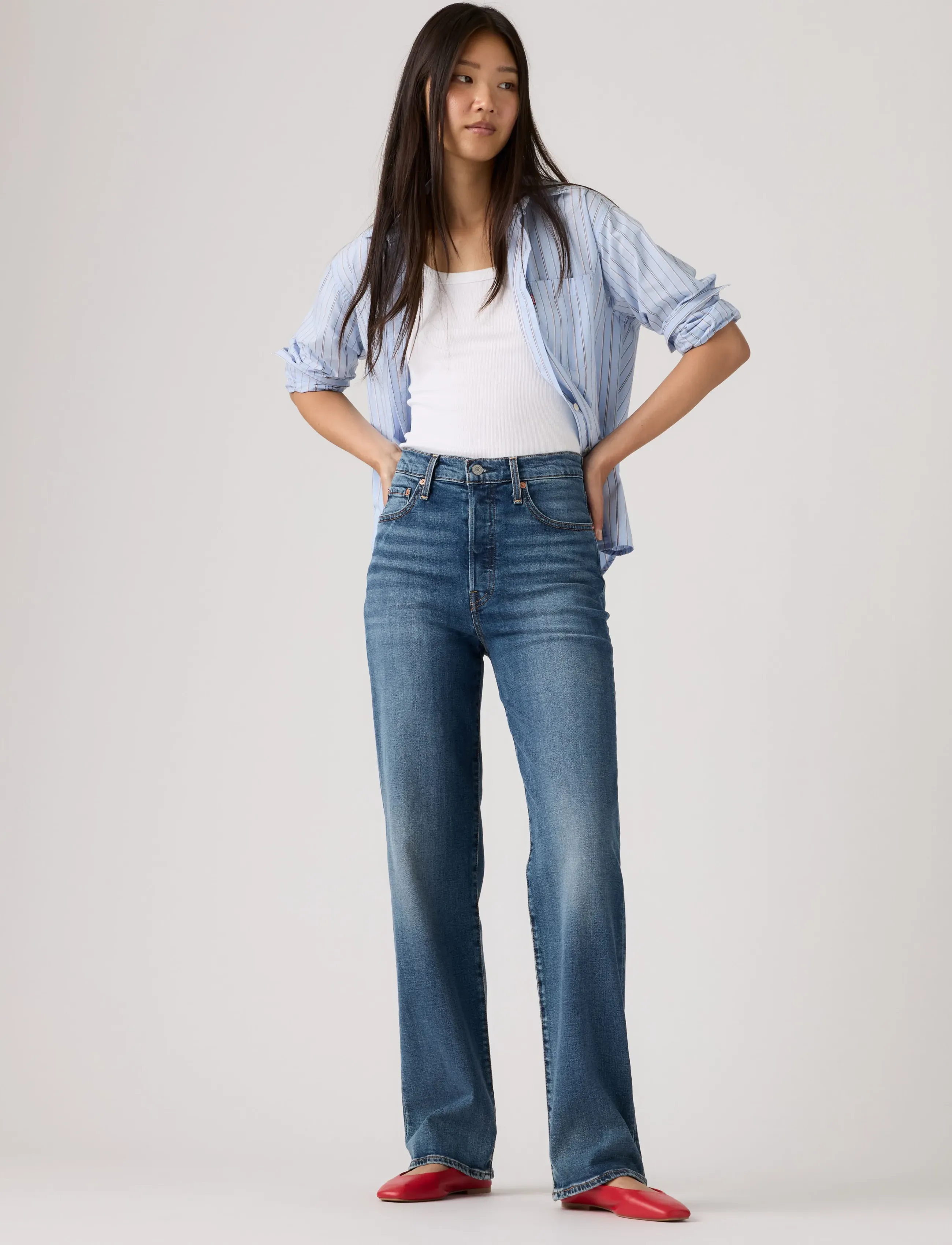 Levi's® RIBCAGE FULL LENGTH SELECT US - Denimkläder - MED INDIGO - WORN IN / blue