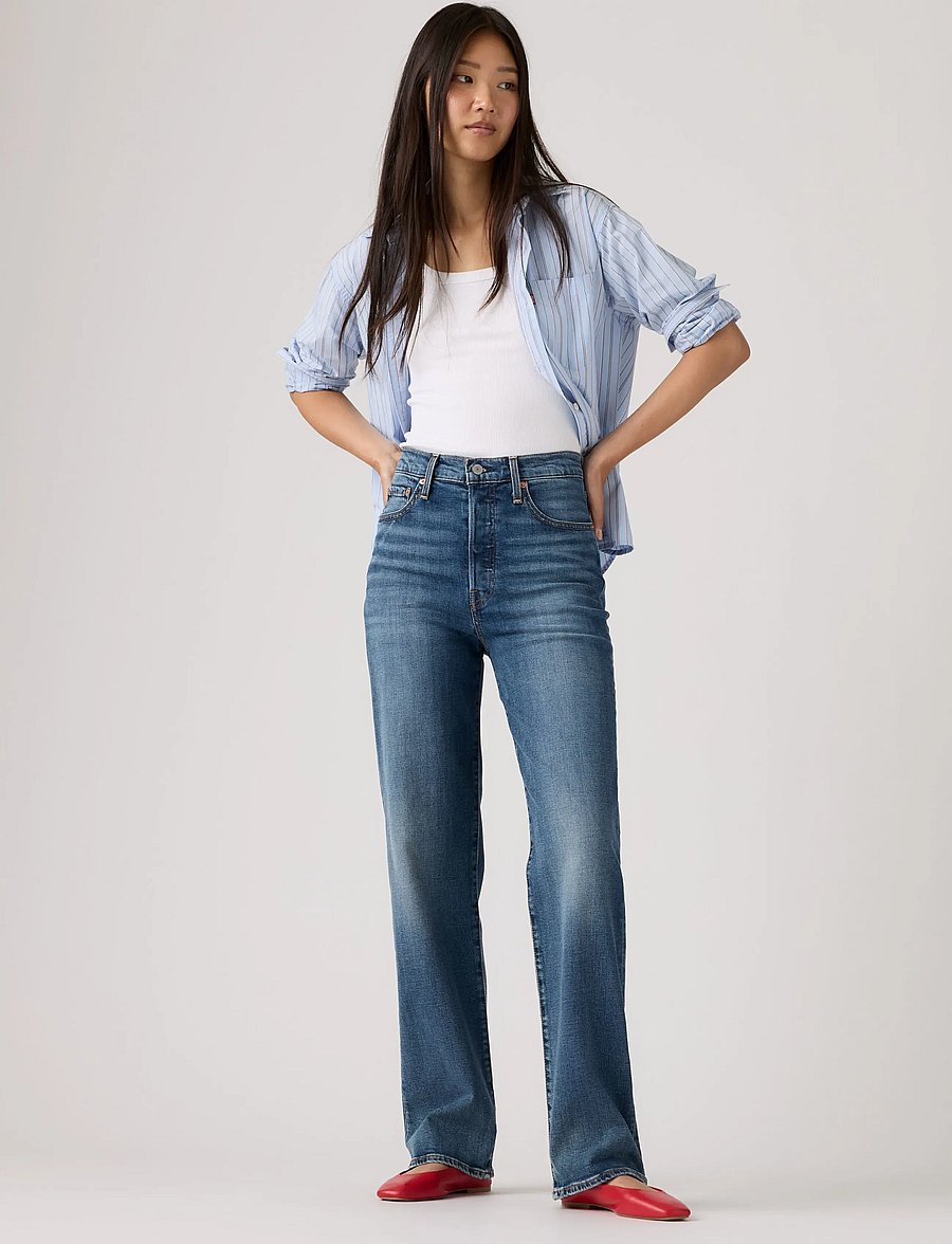 Levi's® - RIBCAGE FULL LENGTH SELECT US - raka jeans - med indigo - worn in - 0