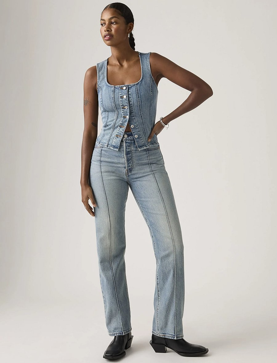 Levi's® - RIBCAGE FULL LENGTH WHAT NOW P - vida jeans - med indigo - worn in - 0
