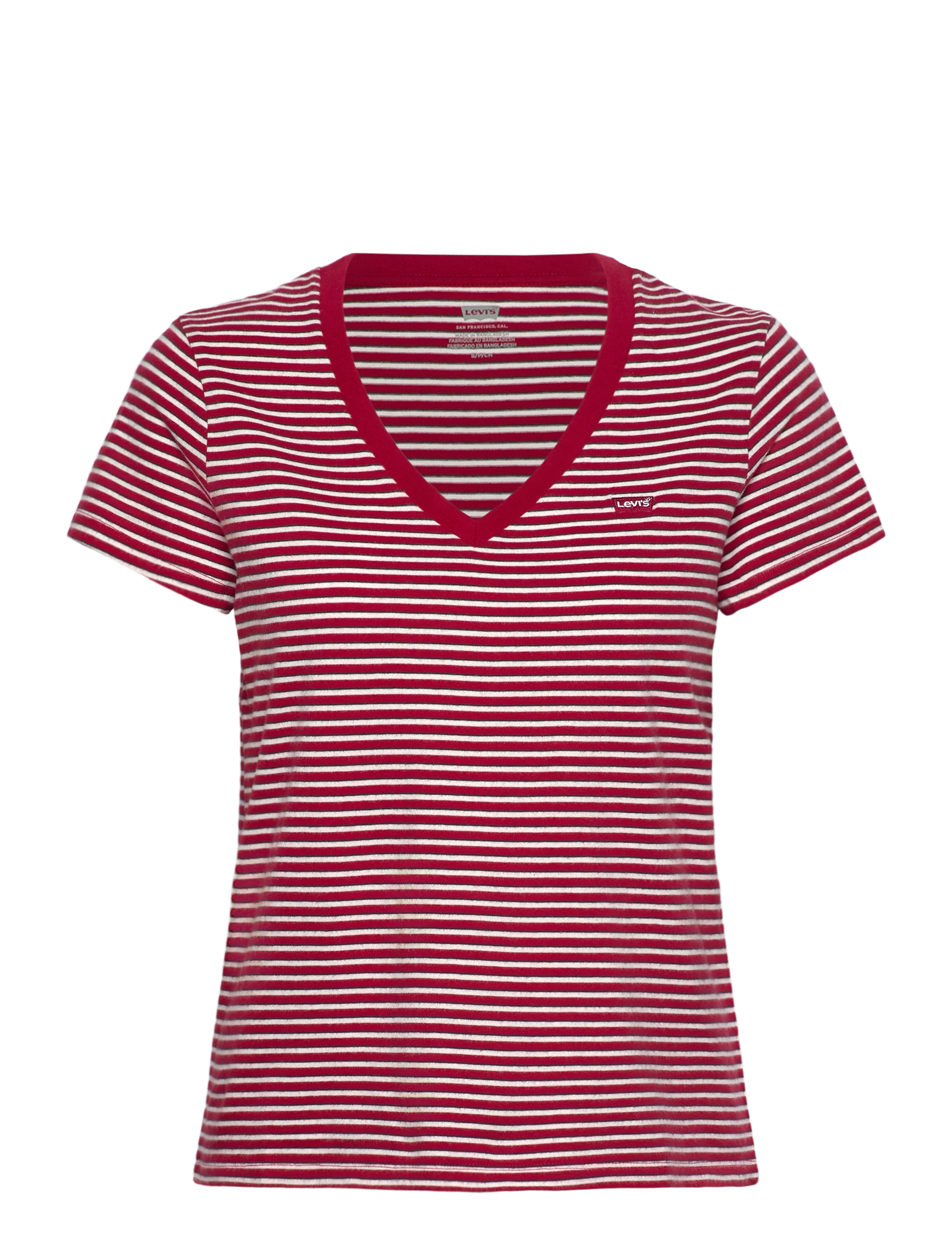 PERFECT VNECK INDIGO STRIPE SC - REDS