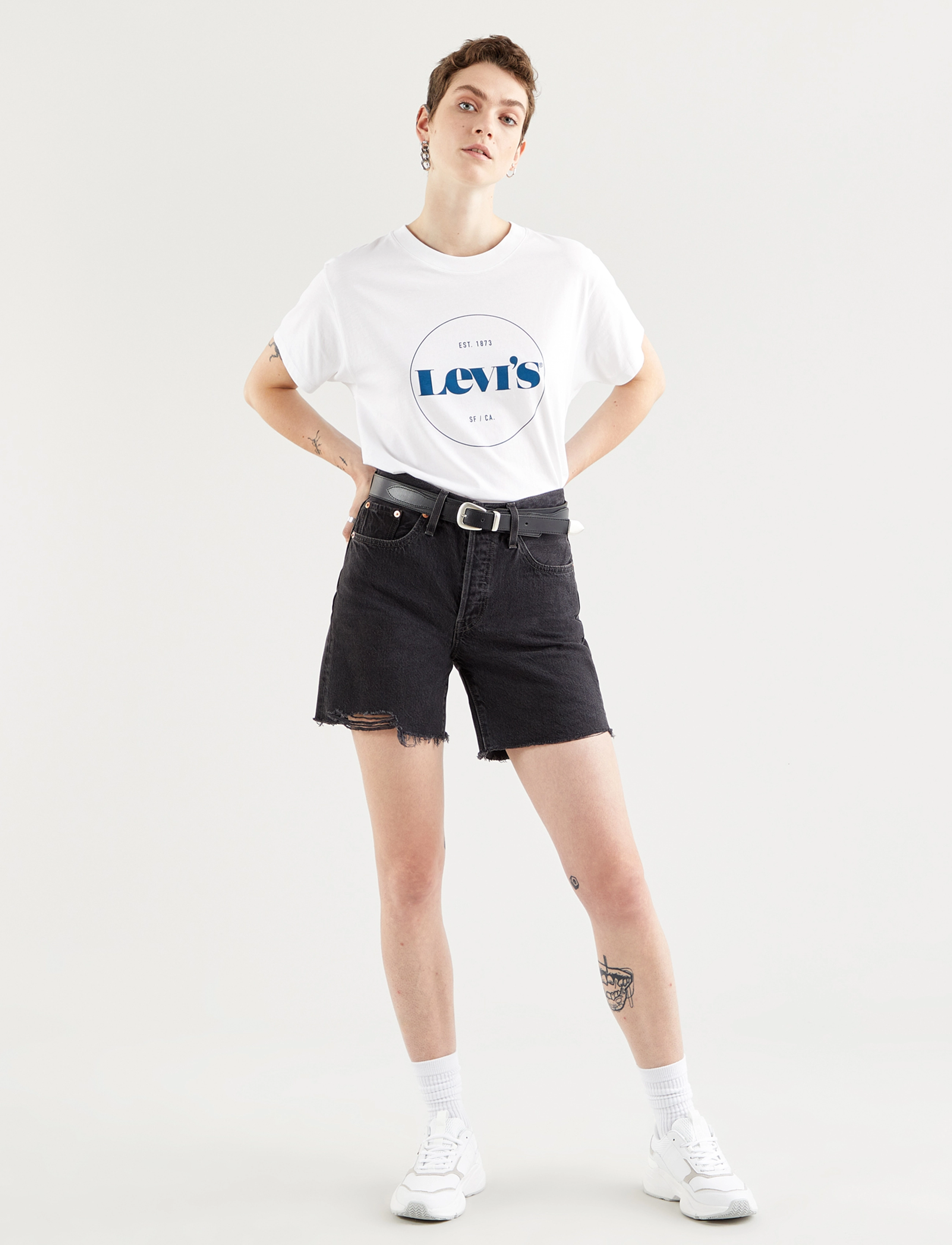 Levi's® - 501 MID THIGH SHORT LUNAR BLAC - jorty - blacks - 5