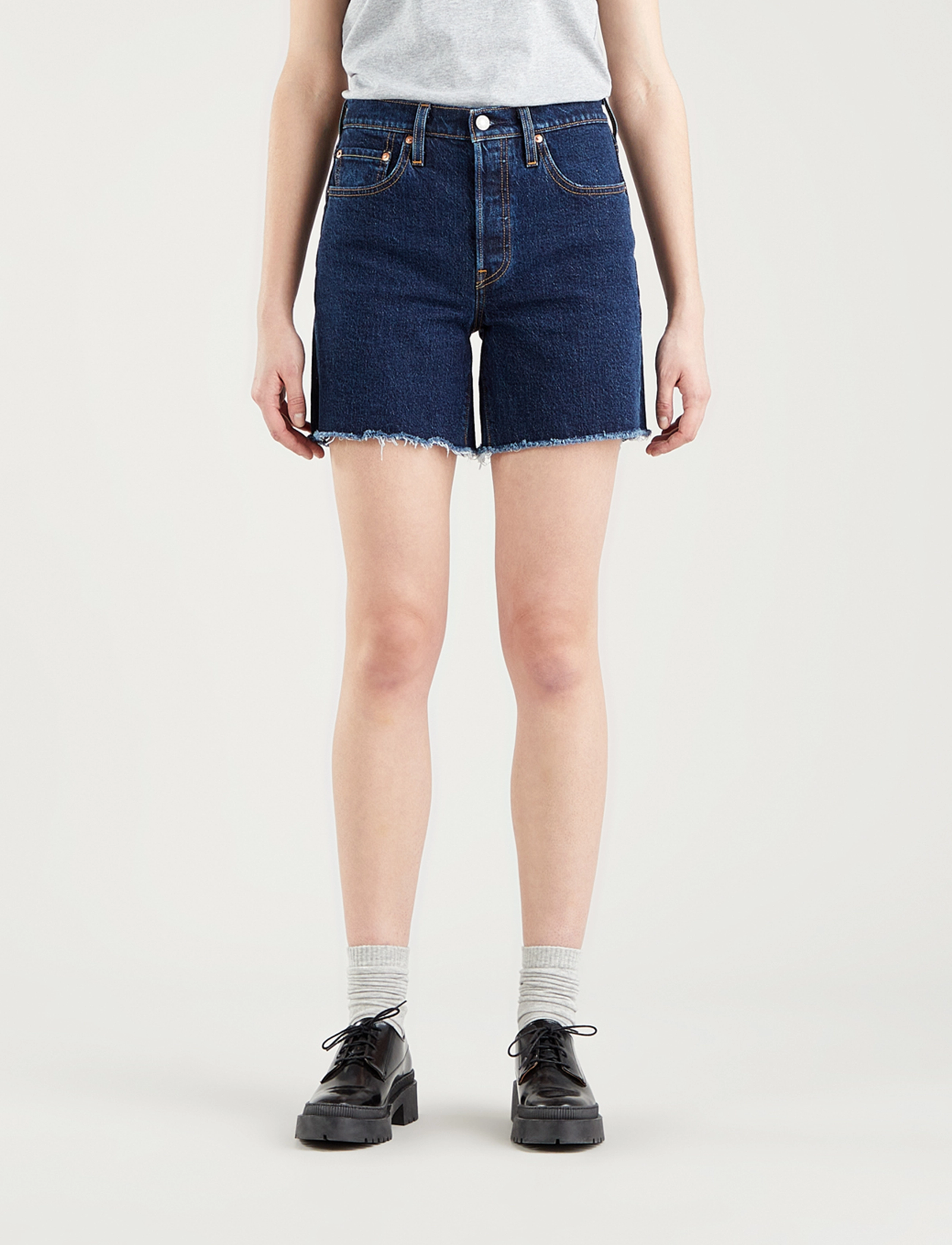 LEVI´S Women - 501 MID THIGH SHORT SALSA CENT - dark indigo - worn in - 2