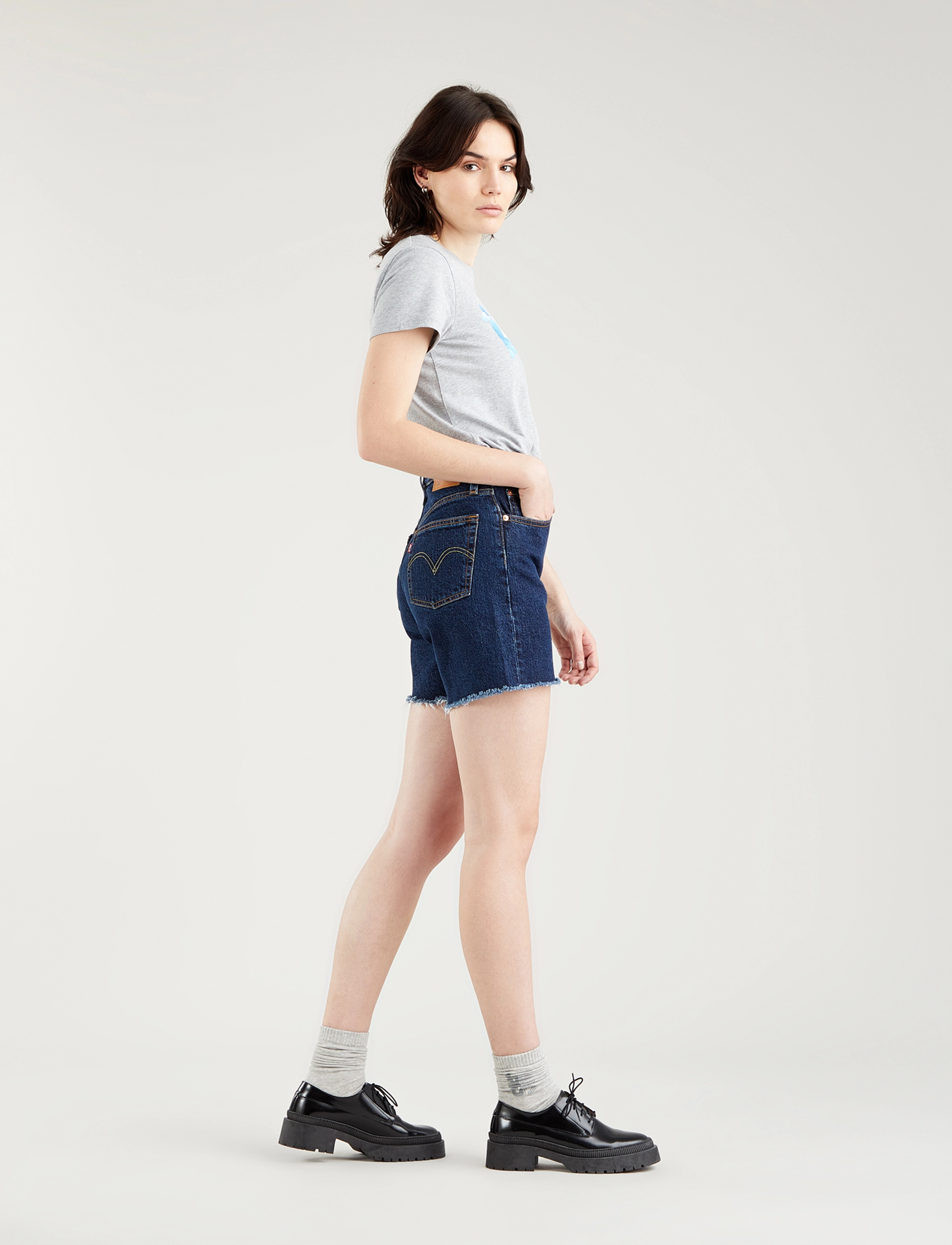 LEVI´S Women - 501 MID THIGH SHORT SALSA CENT - dark indigo - worn in - 3