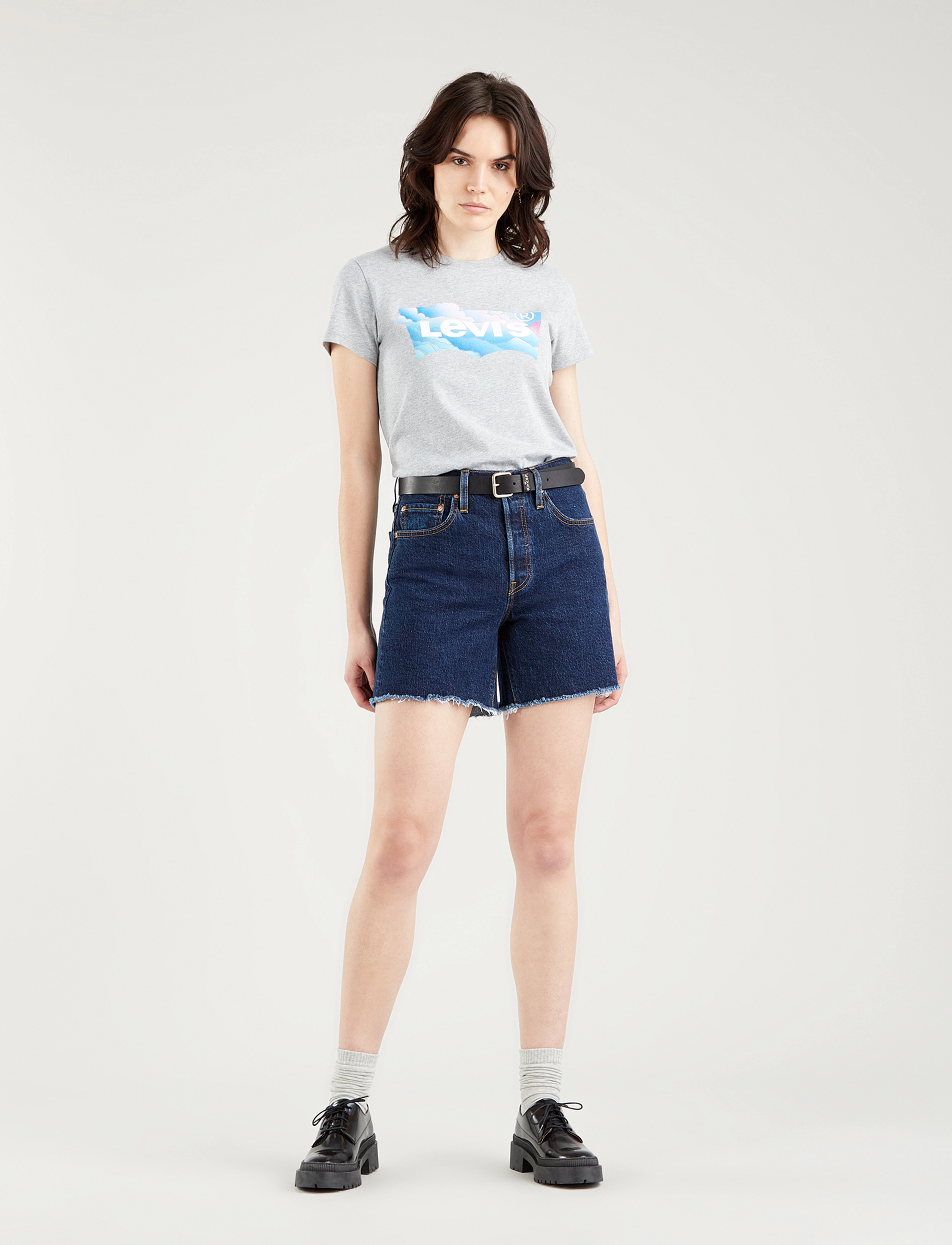 LEVI´S Women - 501 MID THIGH SHORT SALSA CENT - dark indigo - worn in - 5