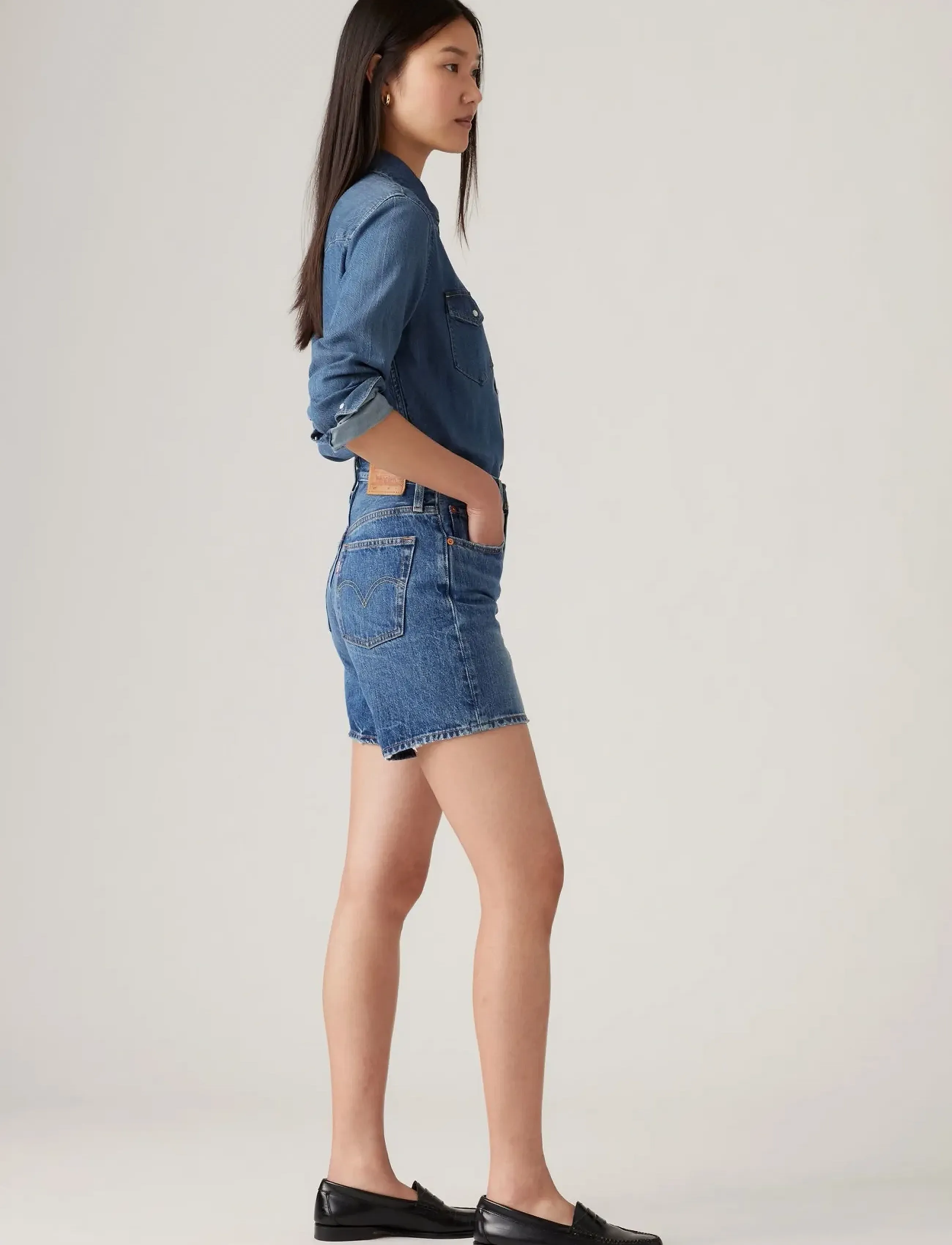 Levi's® - 501 MID THIGH SHORT BLUE BEAUT - jorts - med indigo - worn in - 3