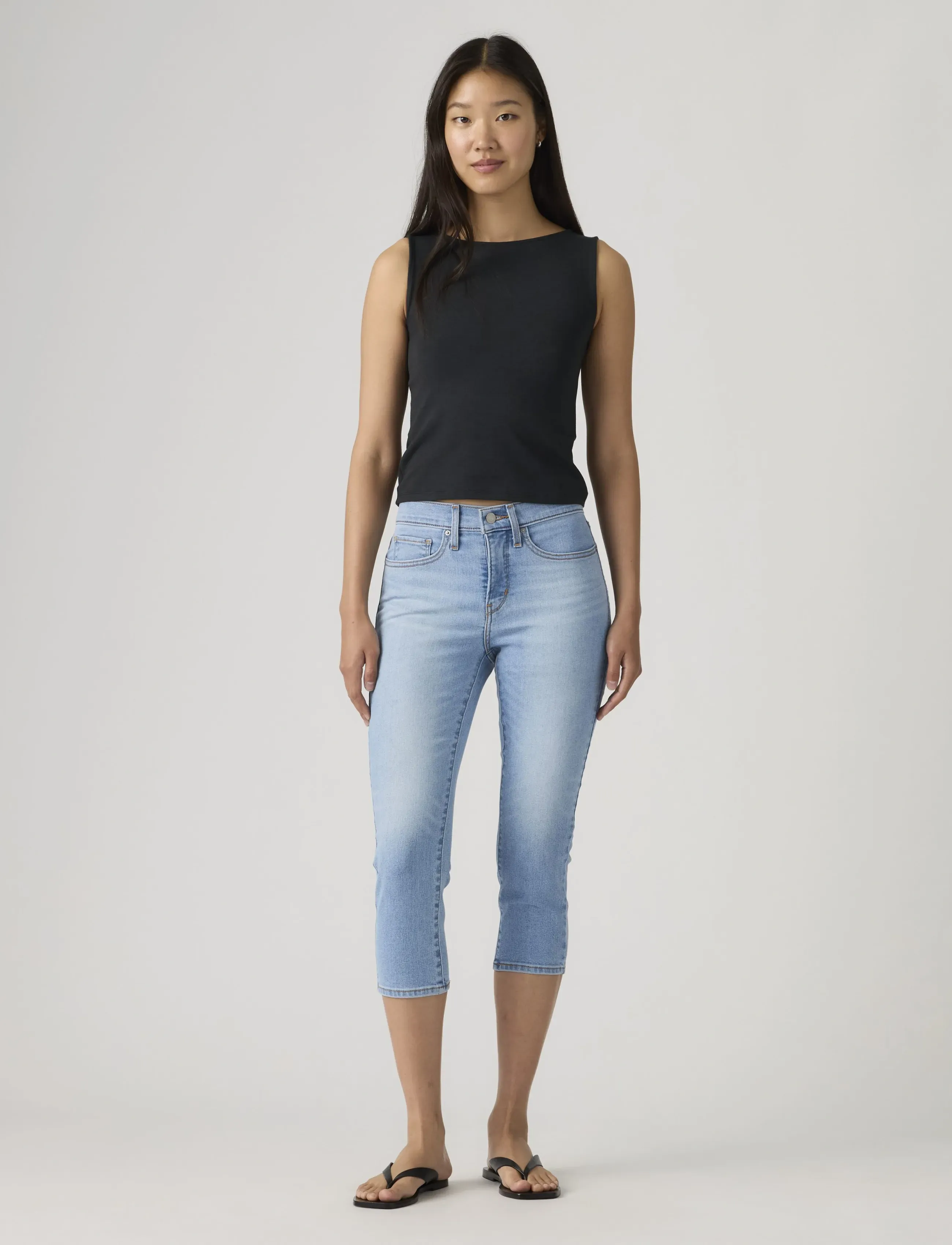 Levi's® 311 SHAPING SKN CAPRI 22 UP AN - Kläder - LIGHT INDIGO - WORN IN / blue
