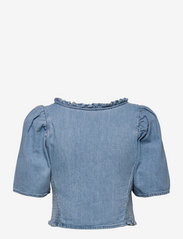 LEVI´S Women - LOUISE SS BLOUSE HEY FRIEND 1 - kortærmede bluser - light indigo - flat finis - 1