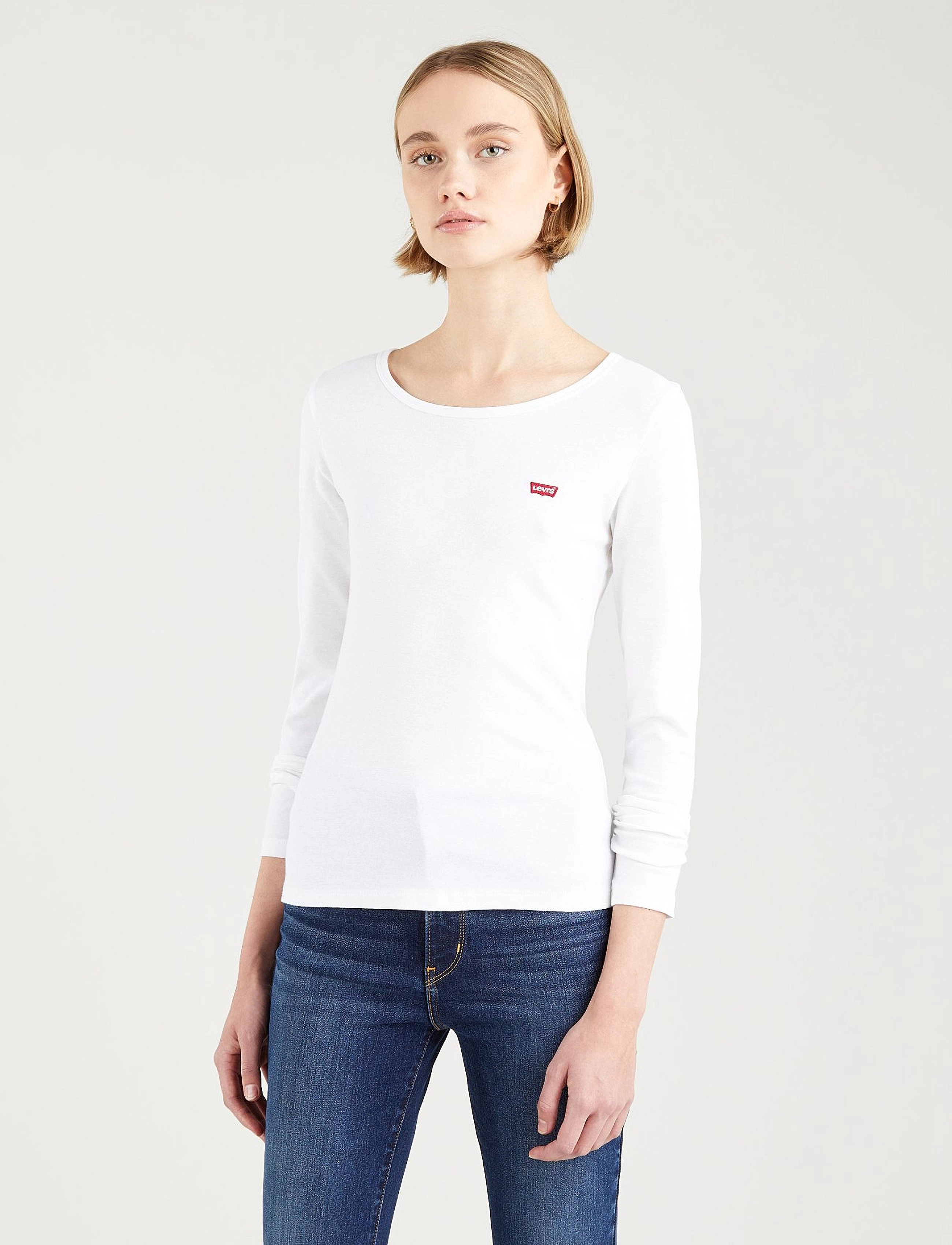 Levi's Ls 2 Pack Tee A0787 Ls 2 Pack, XS, White, T-Shirts & Toppe > Langærmede, Dame