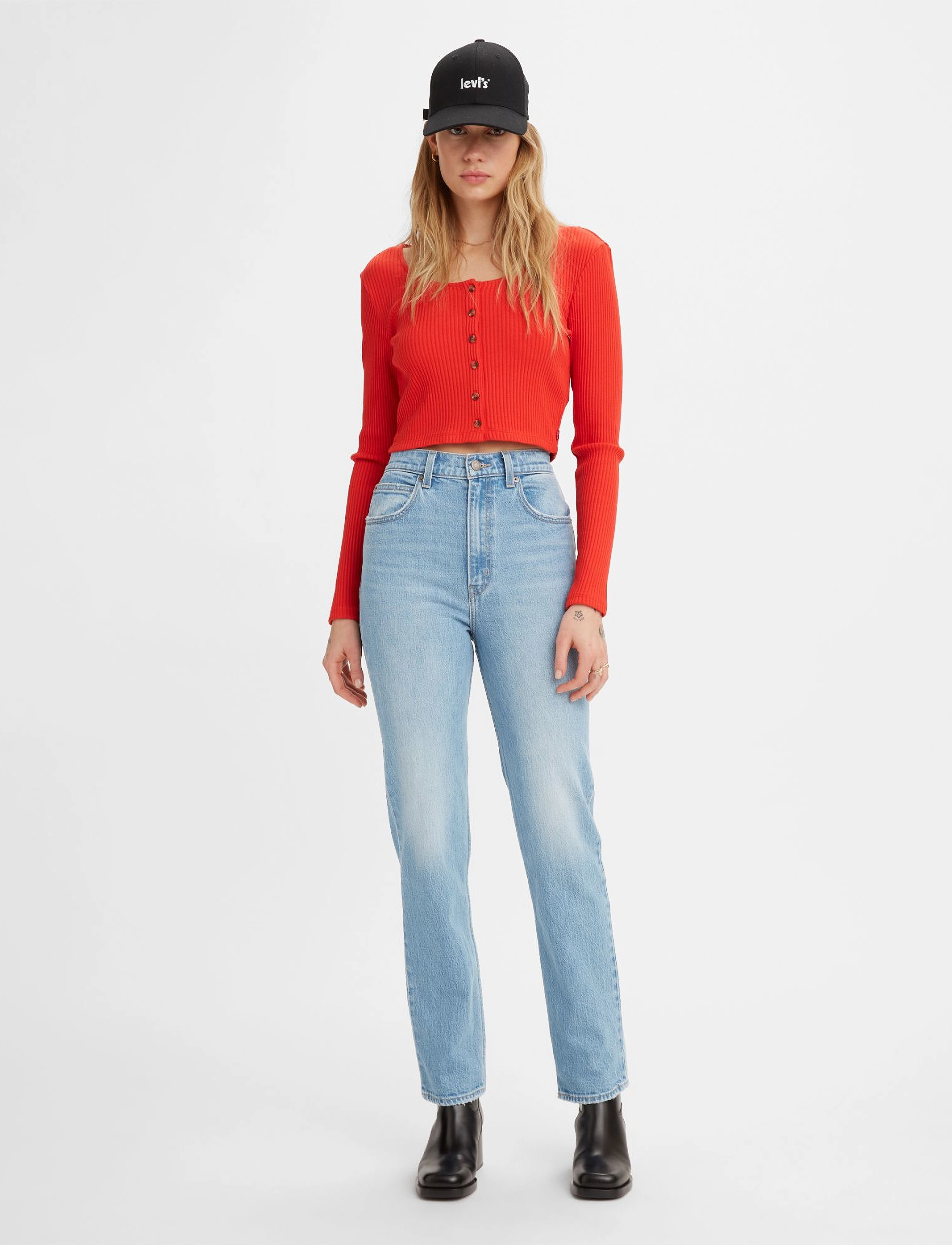 Levi's® - 70S HIGH SLIM STRAIGHT Z0639 M - med indigo - worn in - 3