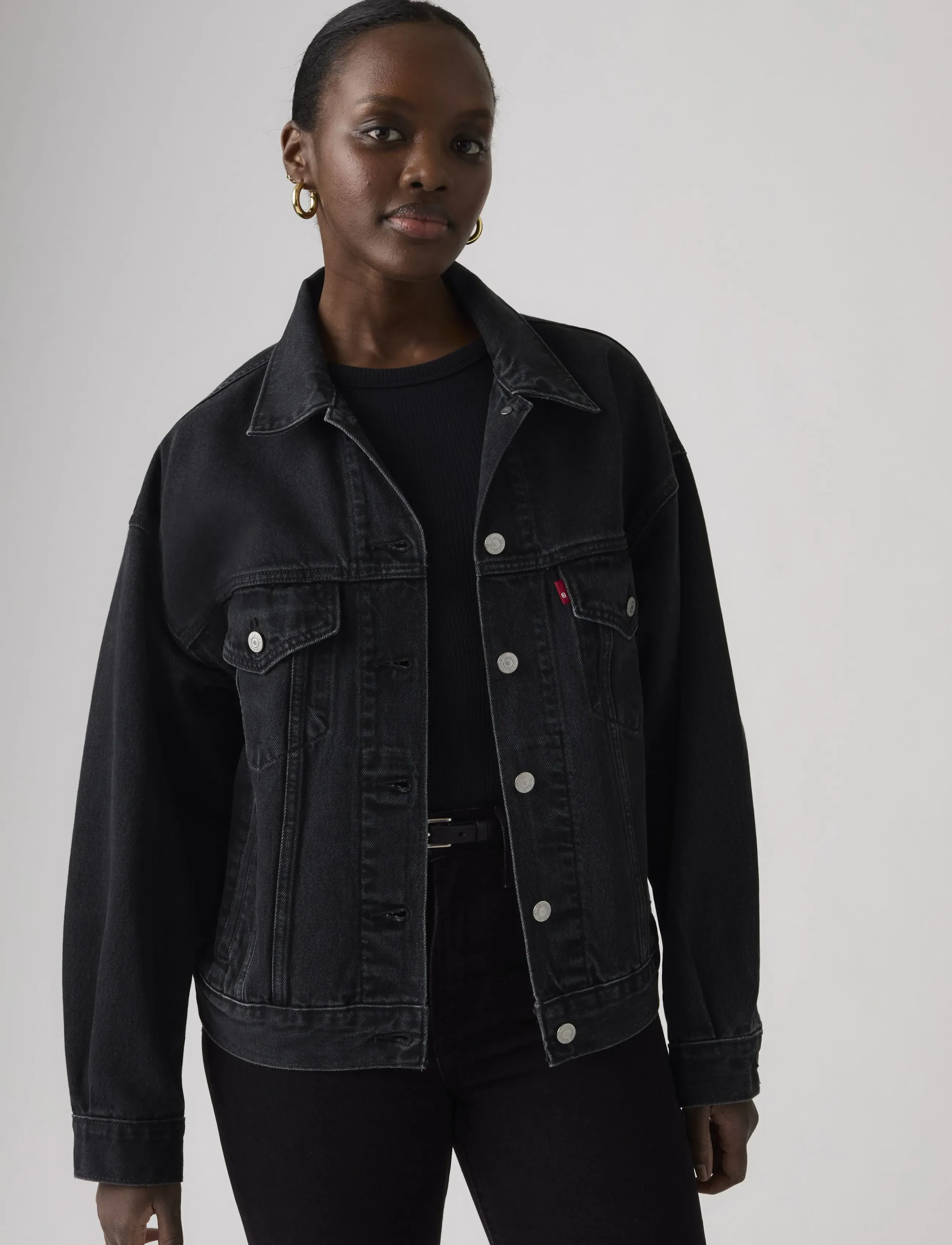 Levi's® 90S TRUCKER ROAD LESS TRAVELED - Kurtki - BLACKS / black