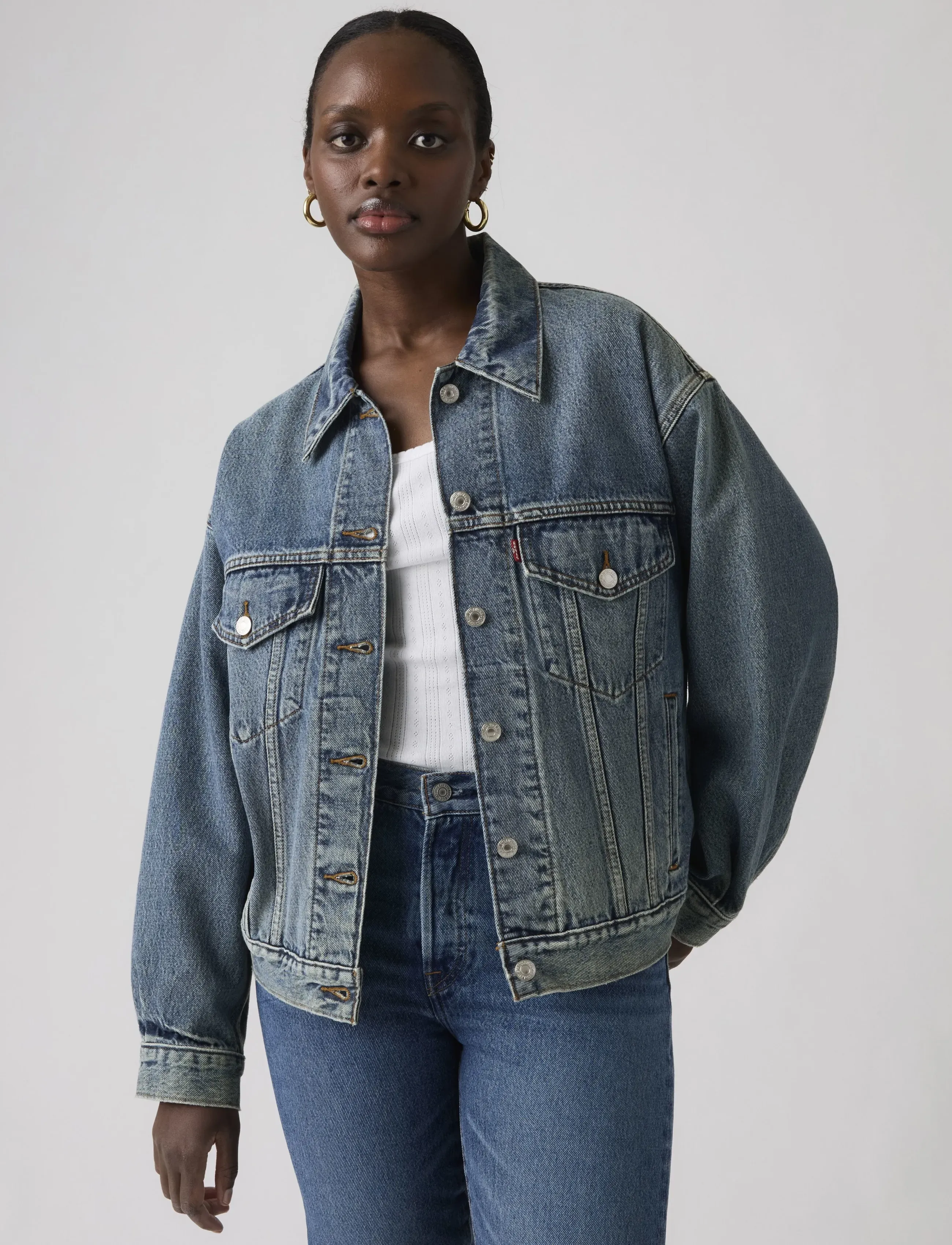 Levi's® 90S TRUCKER TURNING HEADS - Kleidung - LIGHT INDIGO - WORN IN / blue