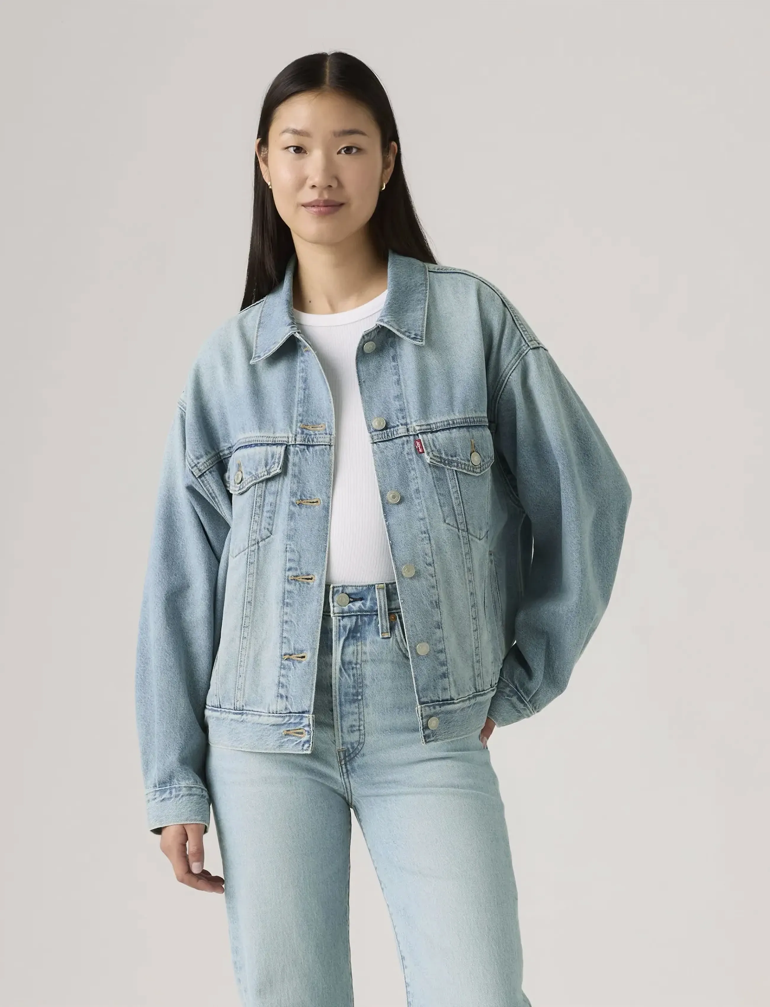 Levi's® 90S TRUCKER SHE KNEW - Tøj - LIGHT INDIGO - WORN IN / blue