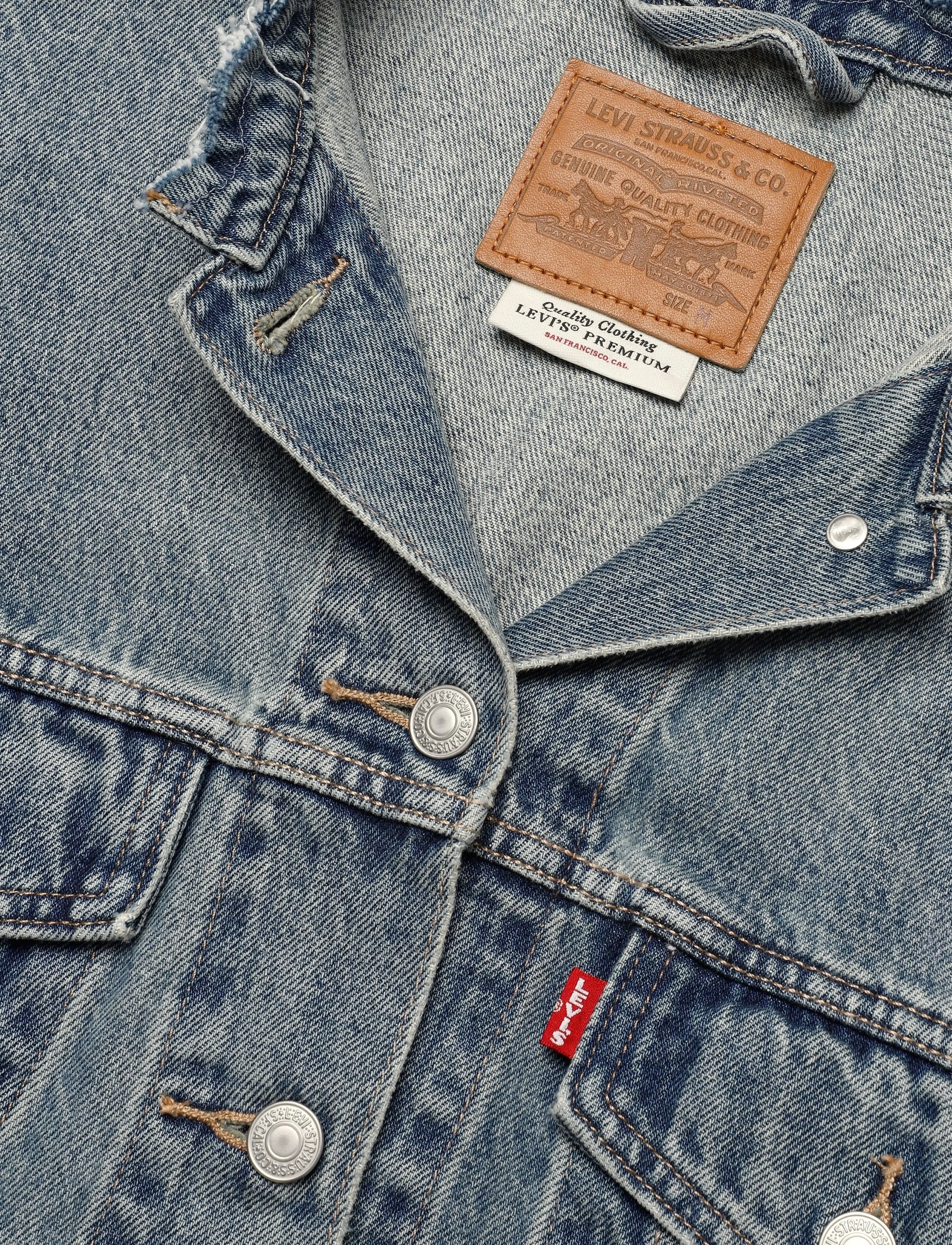 Levi's® - 90S TRUCKER CRAFT OF LOVE TRUC - med indigo - worn in - 2