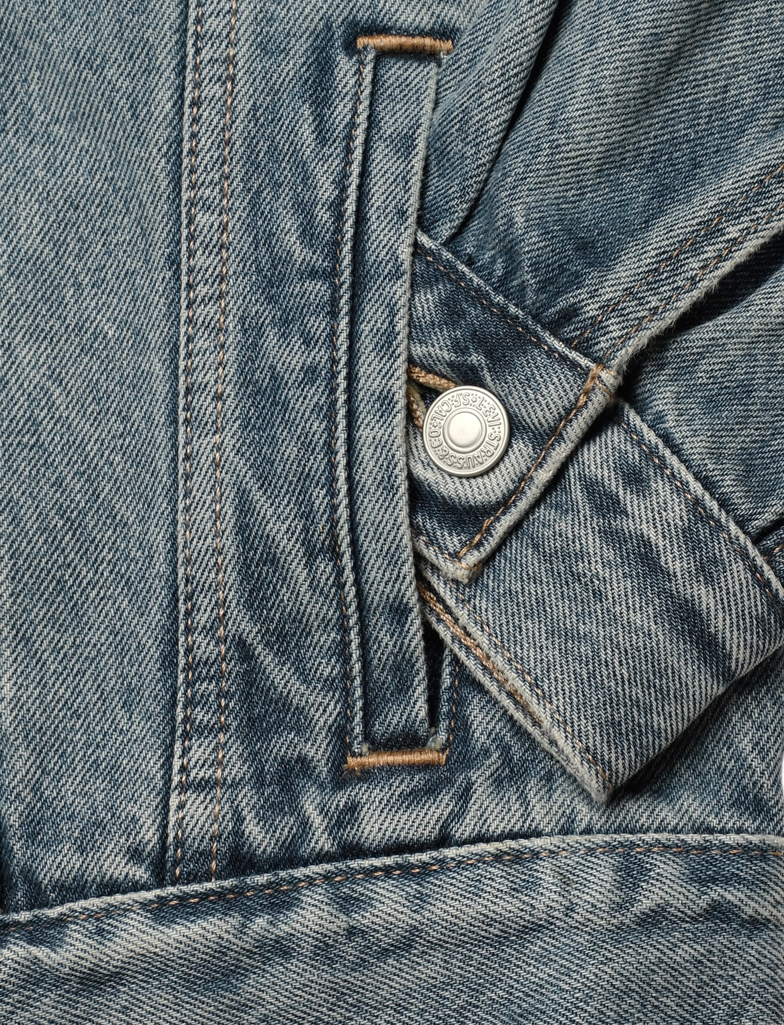 Levi's® - 90S TRUCKER CRAFT OF LOVE TRUC - med indigo - worn in - 3