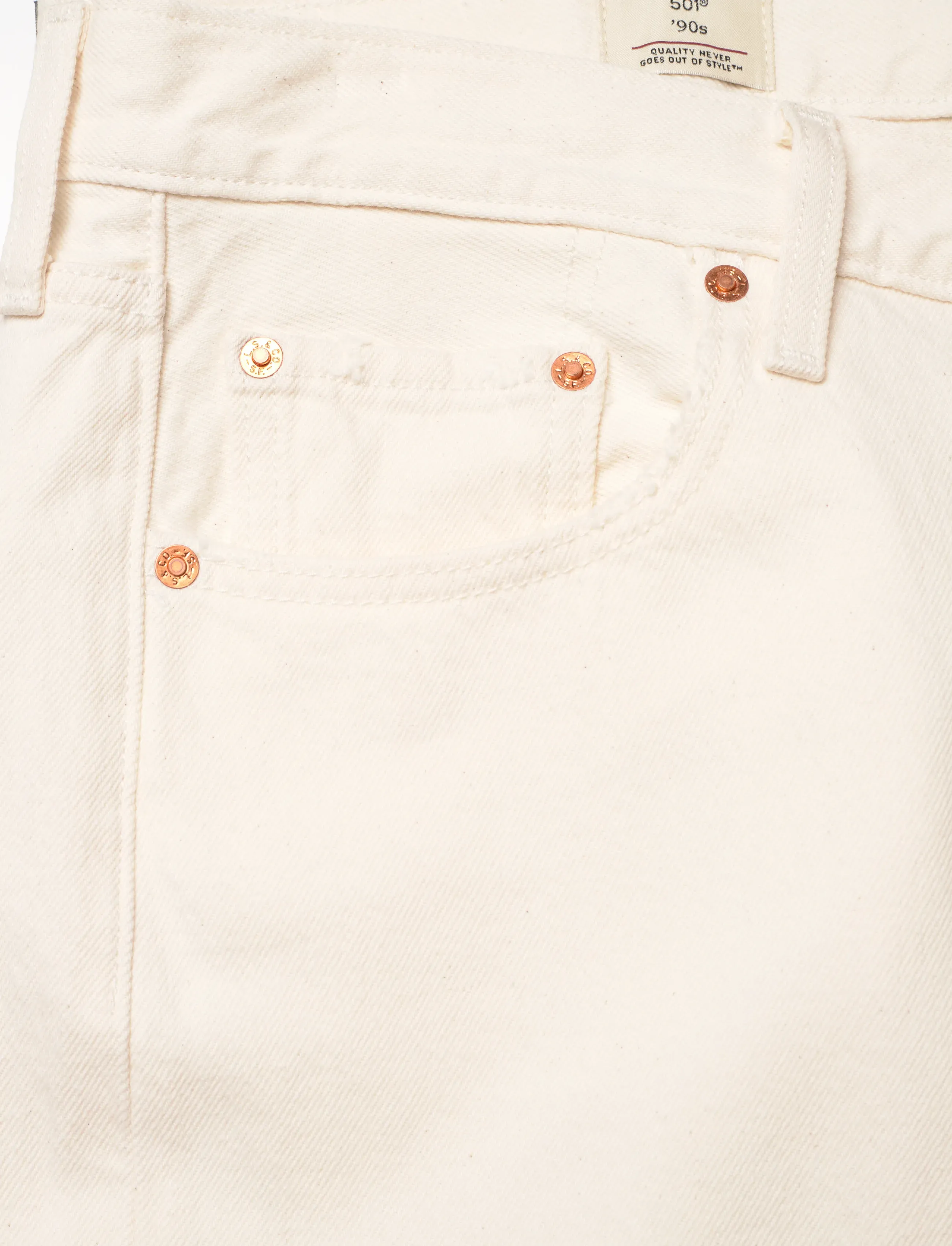 Levi's® - 501 90S ECRU BOOPER NO DAMAGE - straight jeans - whites - 5