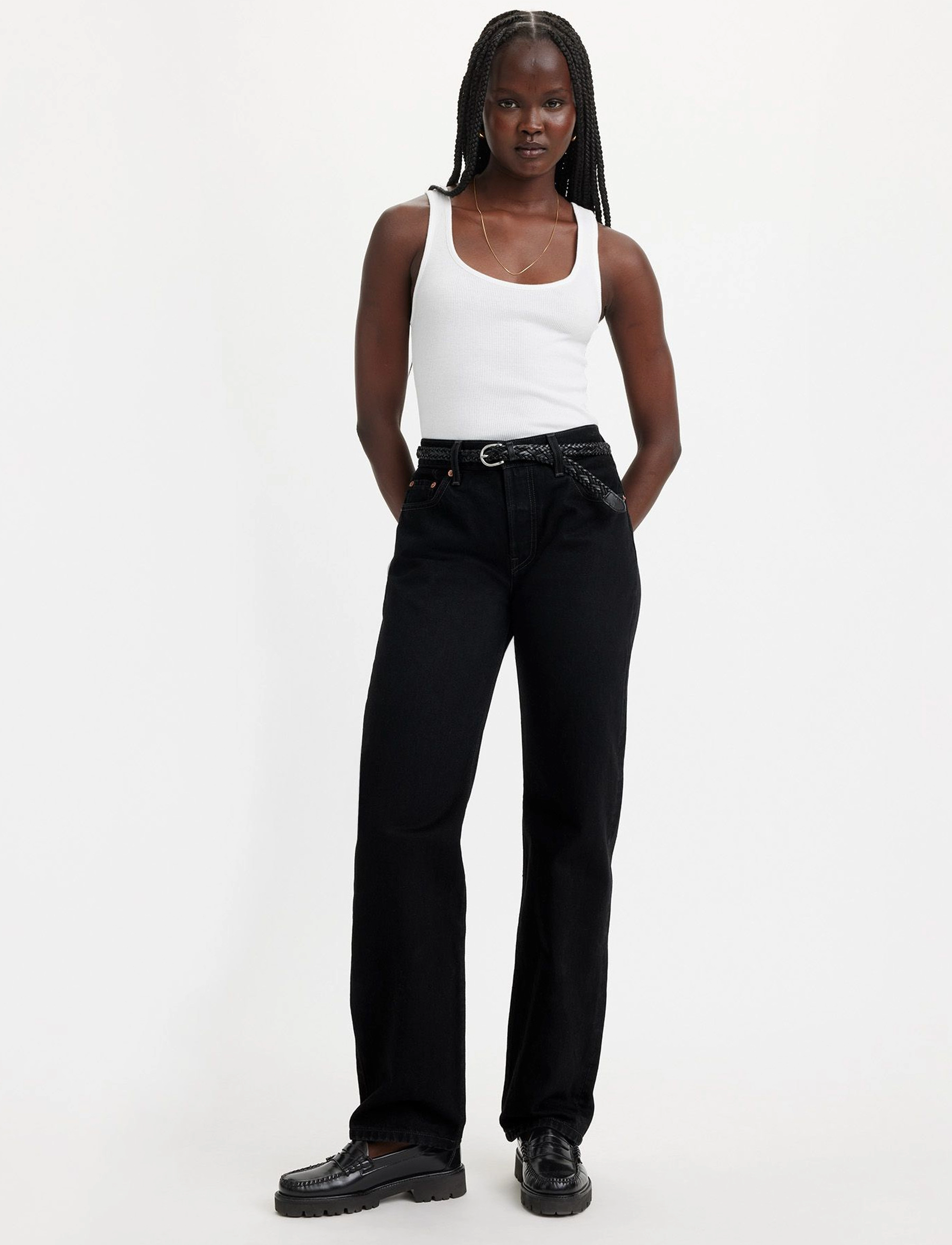Levi's® 501 90S RINSED BLACKTOP - Bis zu 25% Rabatt - BLACKS / black